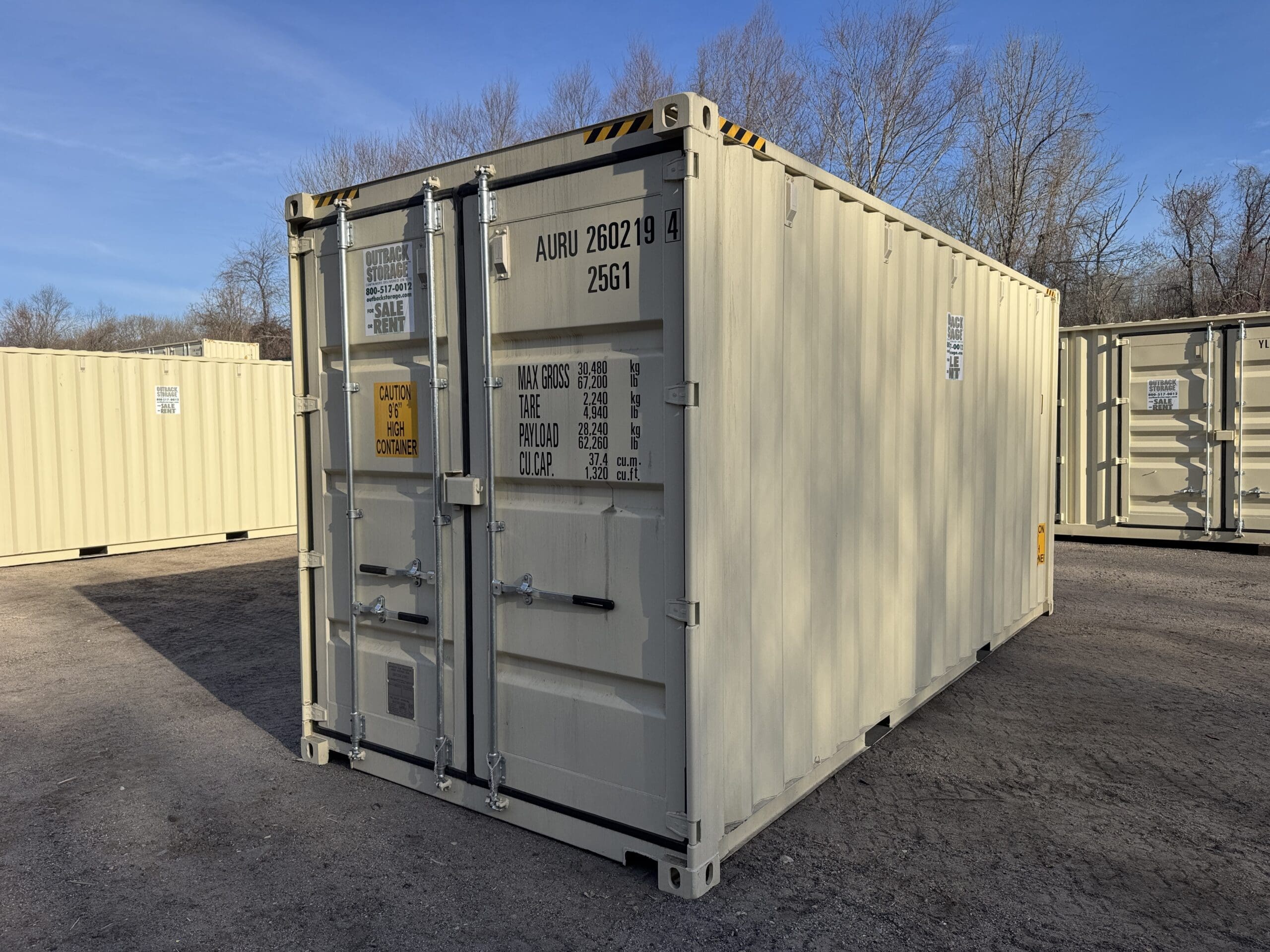20ft New High Cube Shipping Container – Wind & Watertight – Beige — 20ft — new (image 8 of 12)