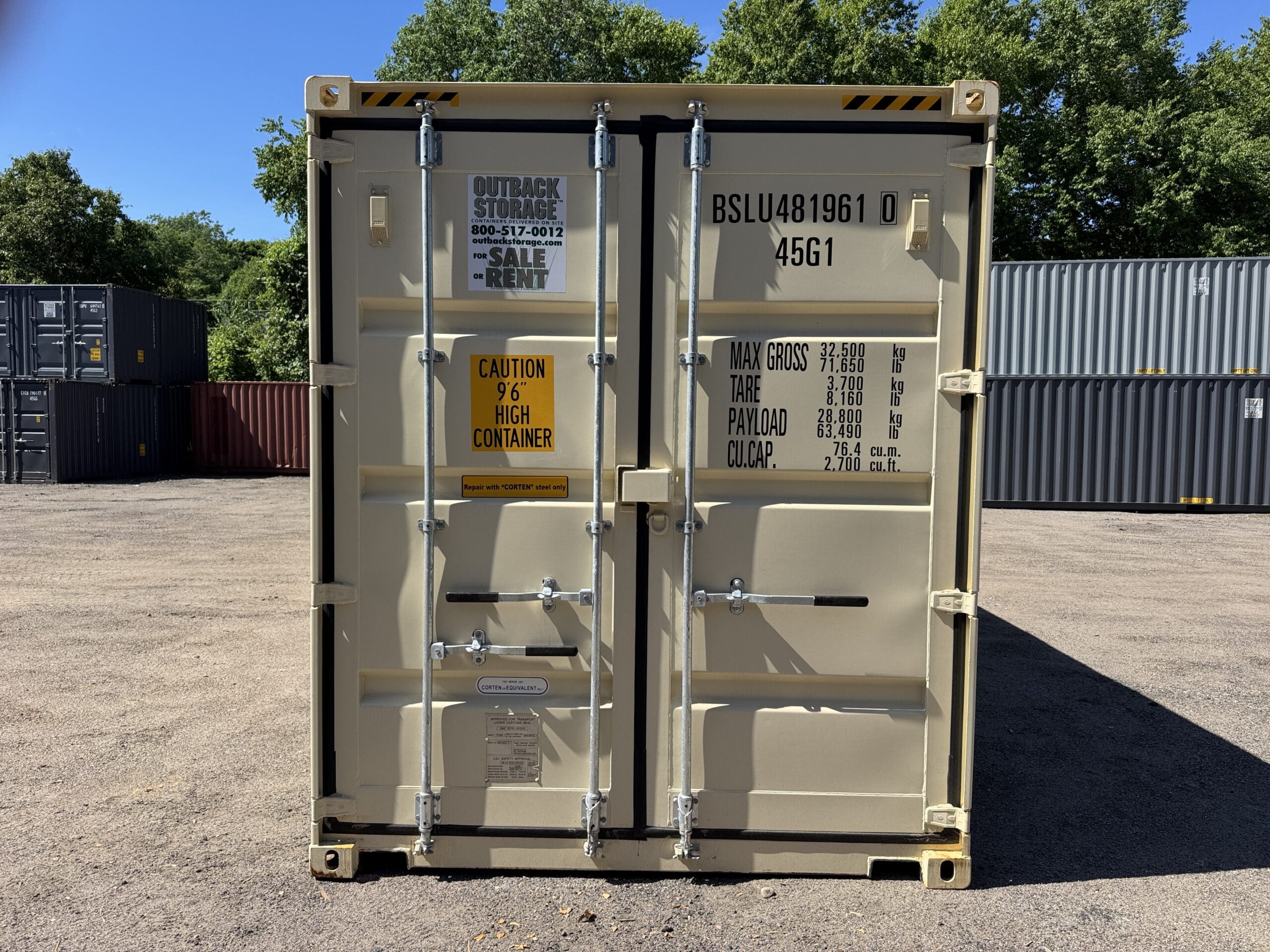 40ft New High Cube Shipping Container – Wind & Watertight – Beige — 40ft — new (image 3 of 12)