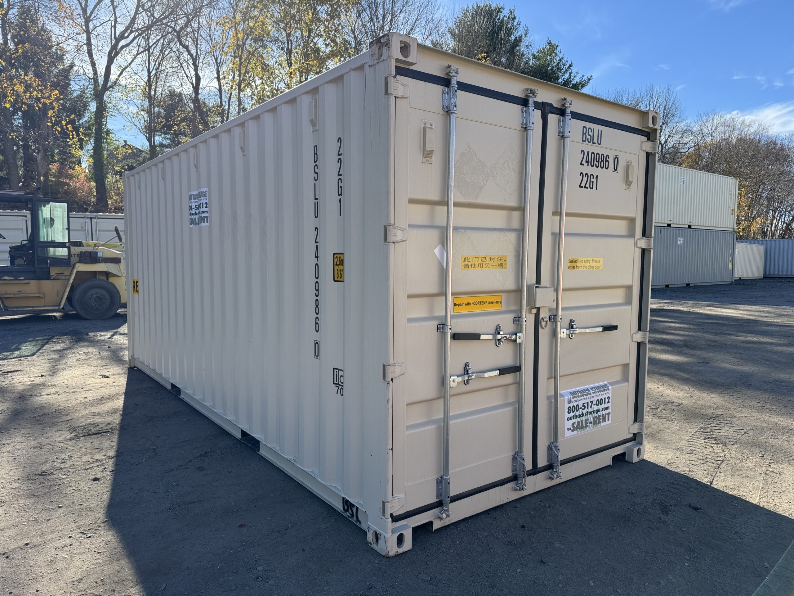 20ft New Shipping Container – Wind & Watertight – Beige — 20ft — new (image 11 of 12)