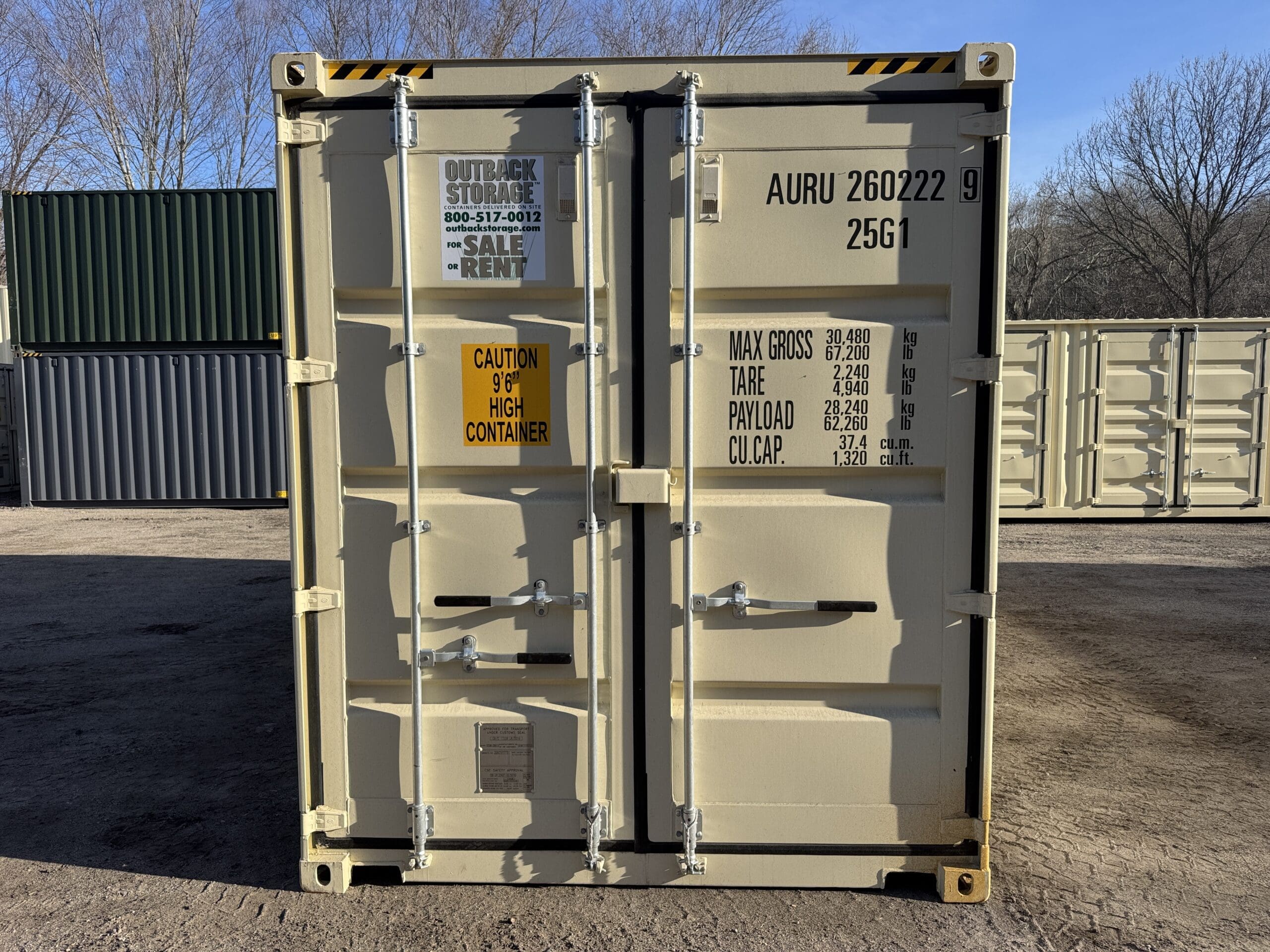 20ft New High Cube Shipping Container – Wind & Watertight – Beige — 20ft — new (image 3 of 12)