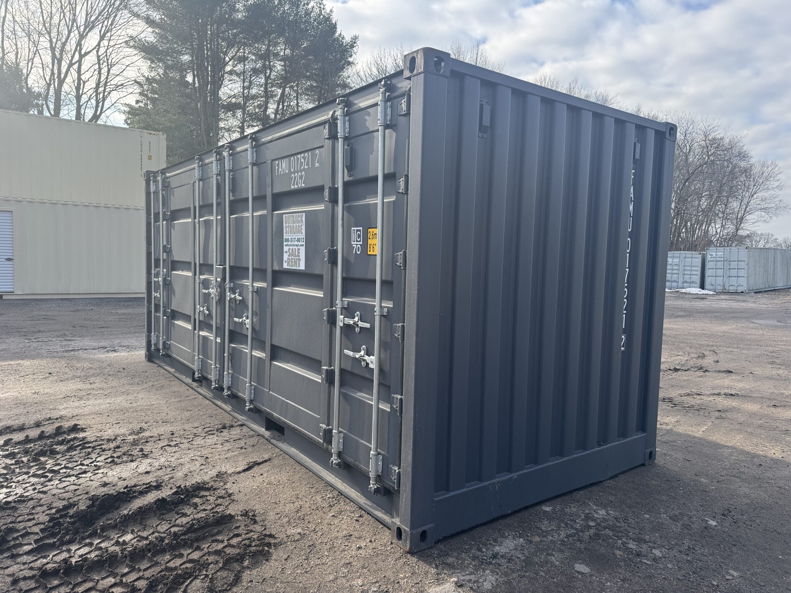 20ft Open Side New Shipping Container – Wind & Watertight – Gray — 20ft — new (image 10 of 12)