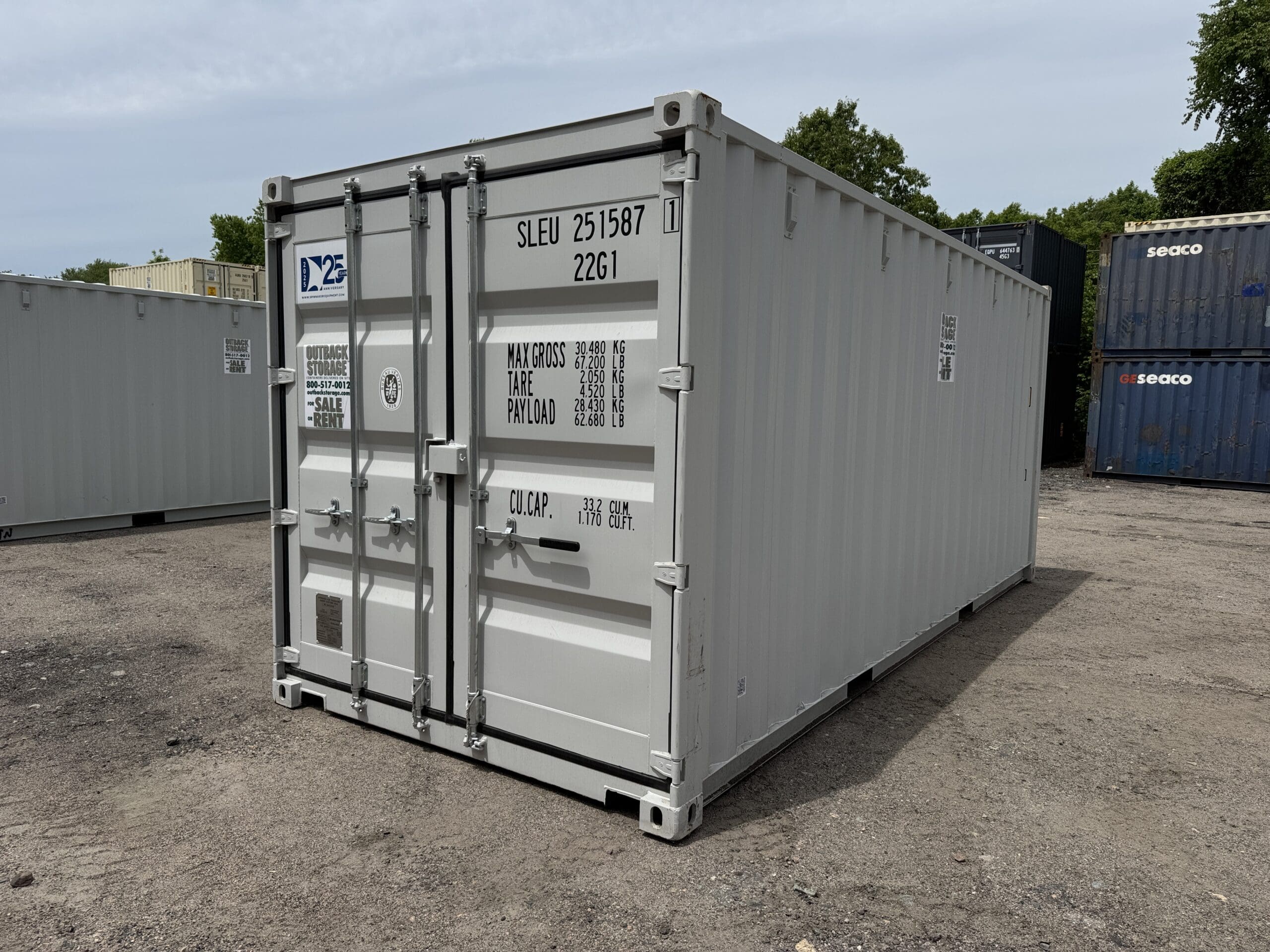20ft New Shipping Container – Wind & Watertight – Gray — 20ft — new (image 8 of 12)