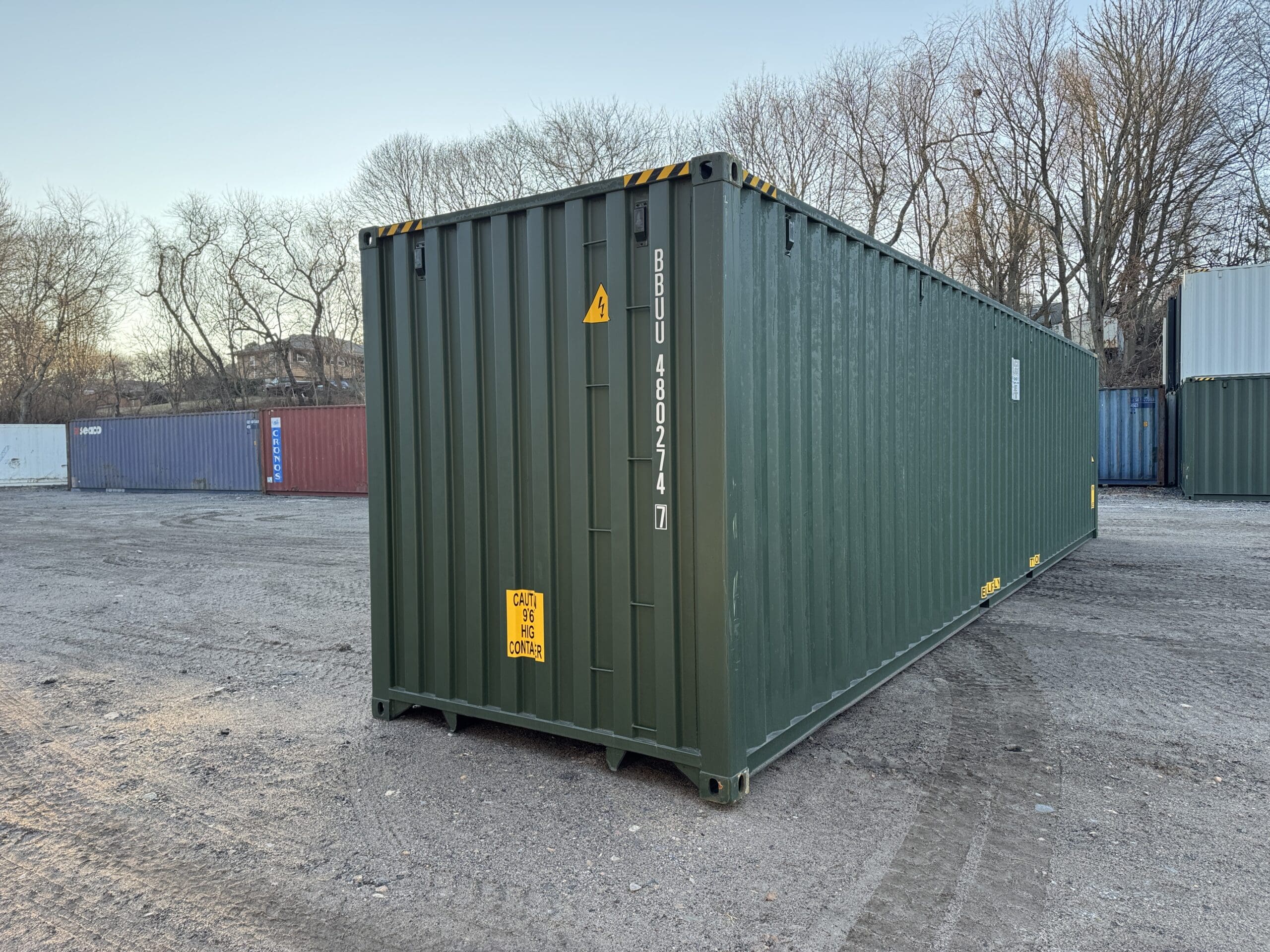 40ft New High Cube Shipping Container – Wind & Watertight – Green — 40ft — new (image 11 of 12)