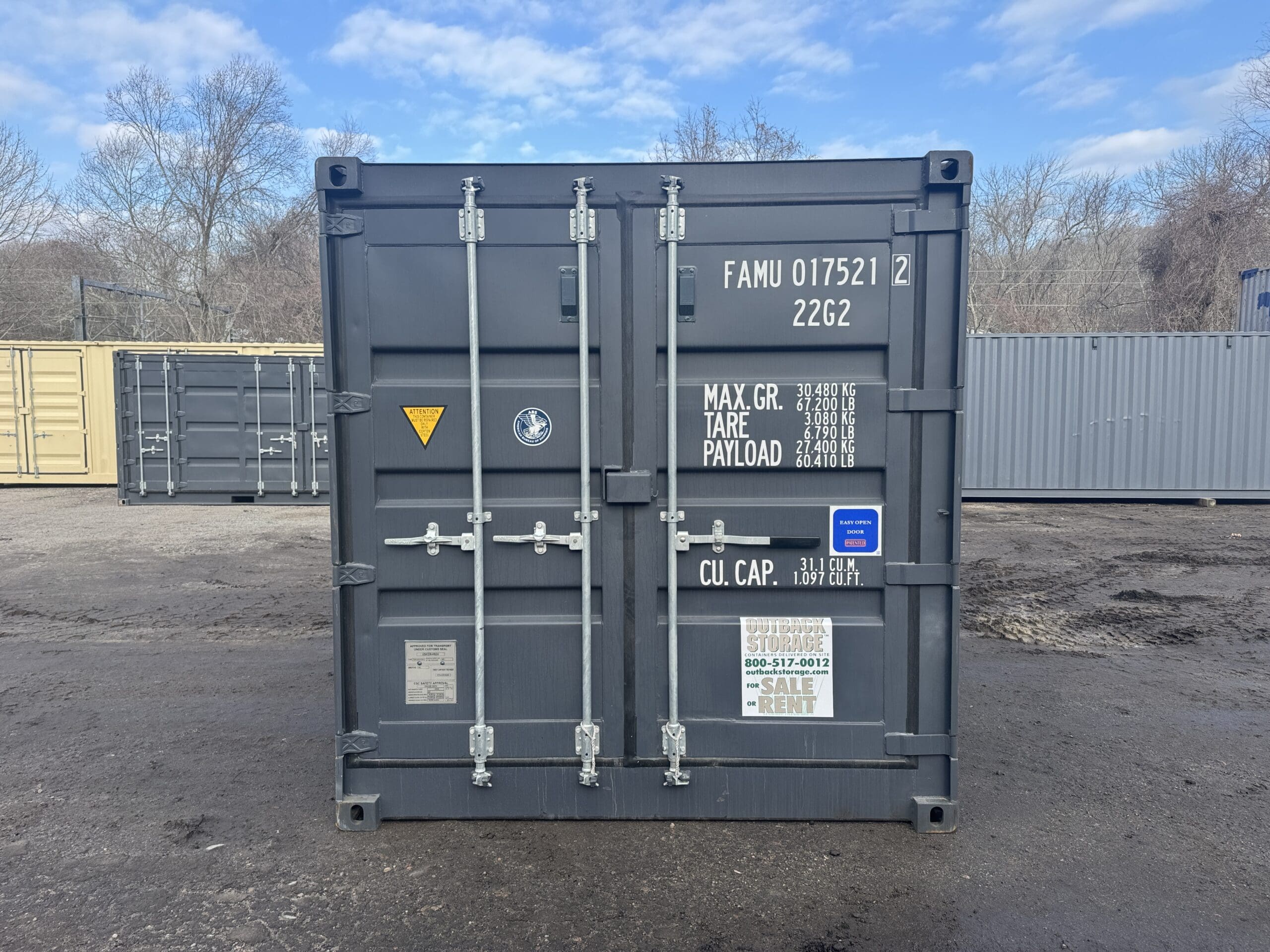 20ft Open Side New Shipping Container – Wind & Watertight – Gray — 20ft — new (image 3 of 12)