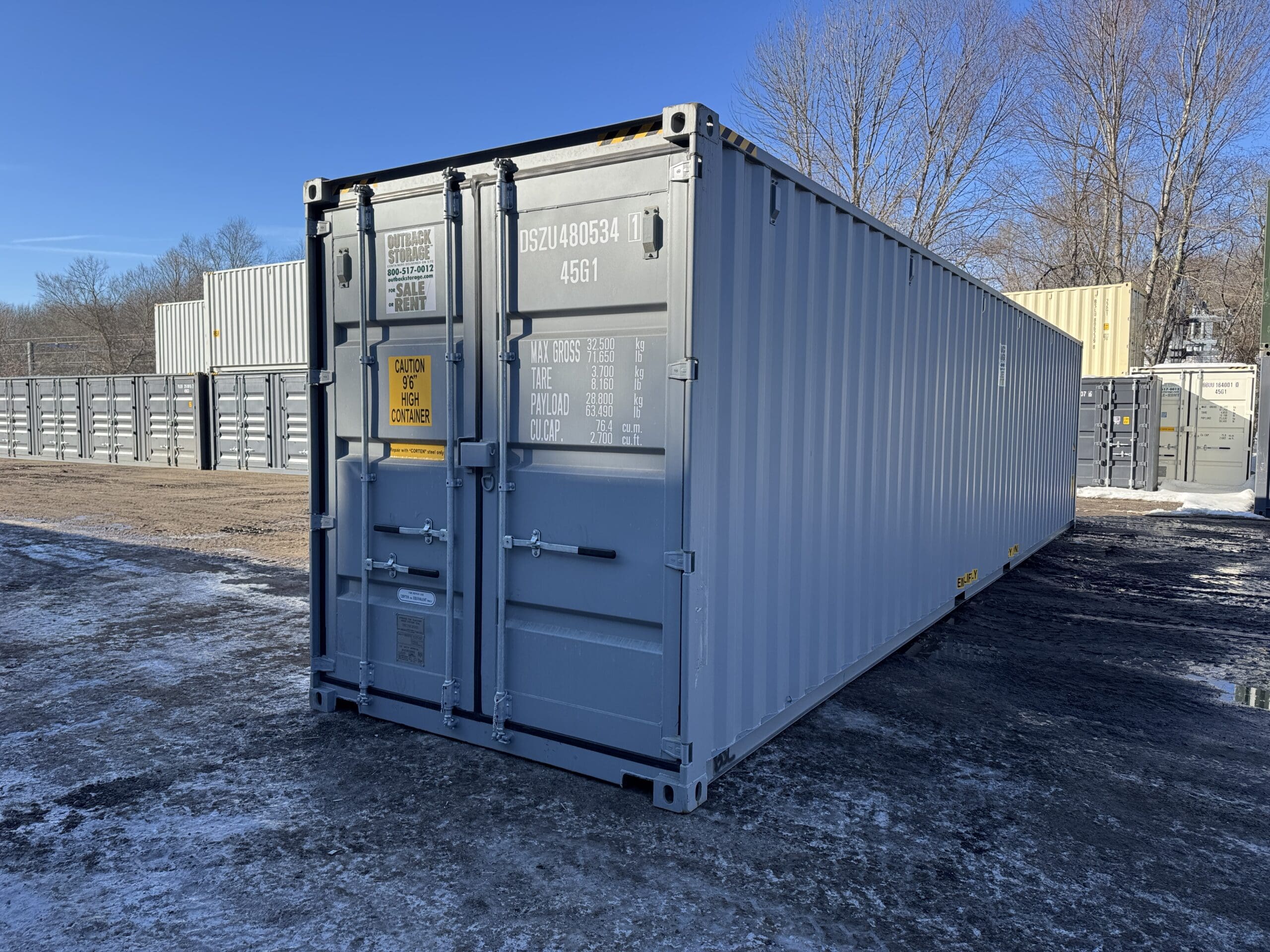 40ft New High Cube Shipping Container – Wind & Watertight – Gray — 40ft — new (image 8 of 12)
