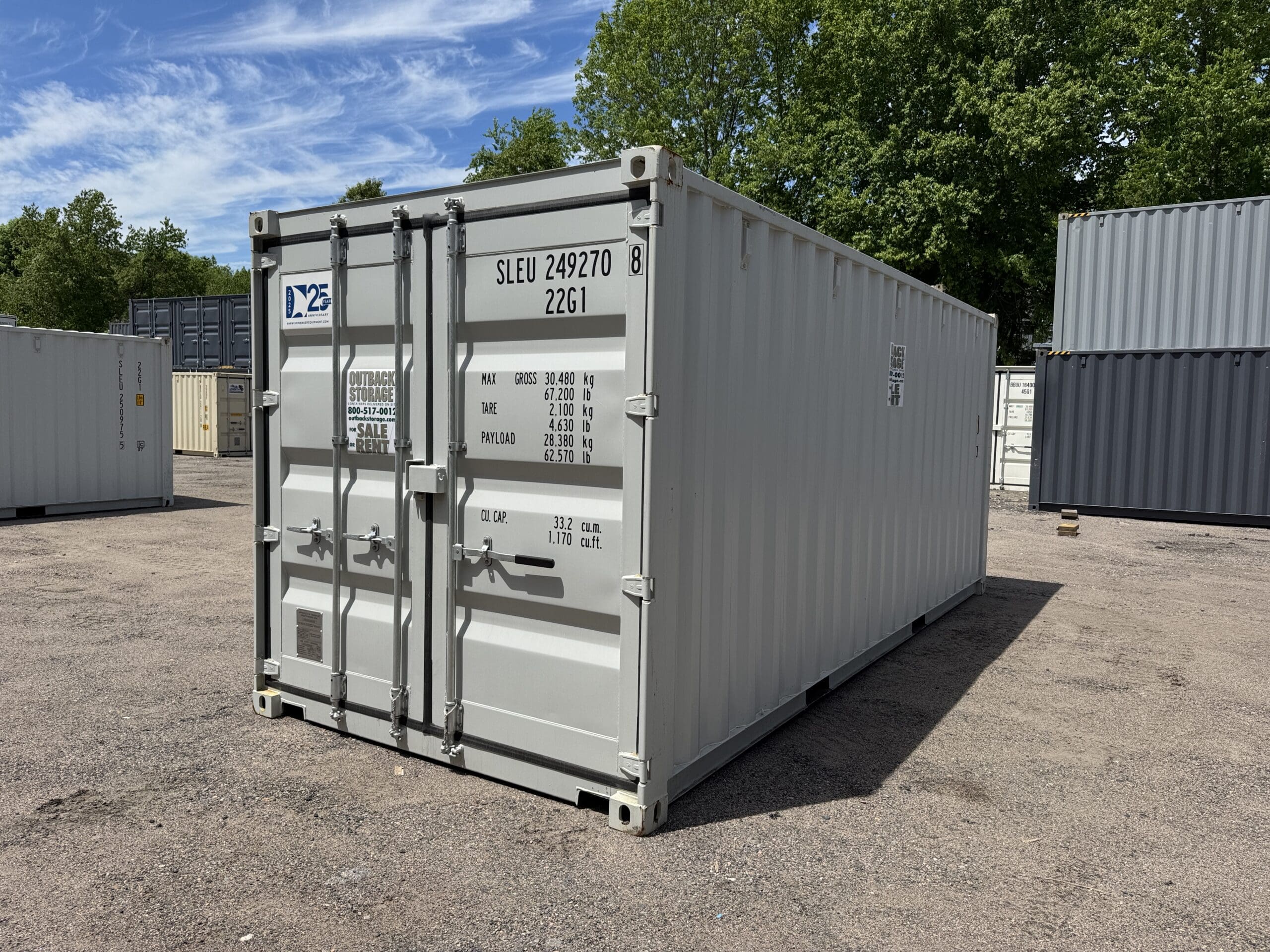 20ft New Shipping Container – Wind & Watertight – Gray — 20ft — new (image 8 of 12)