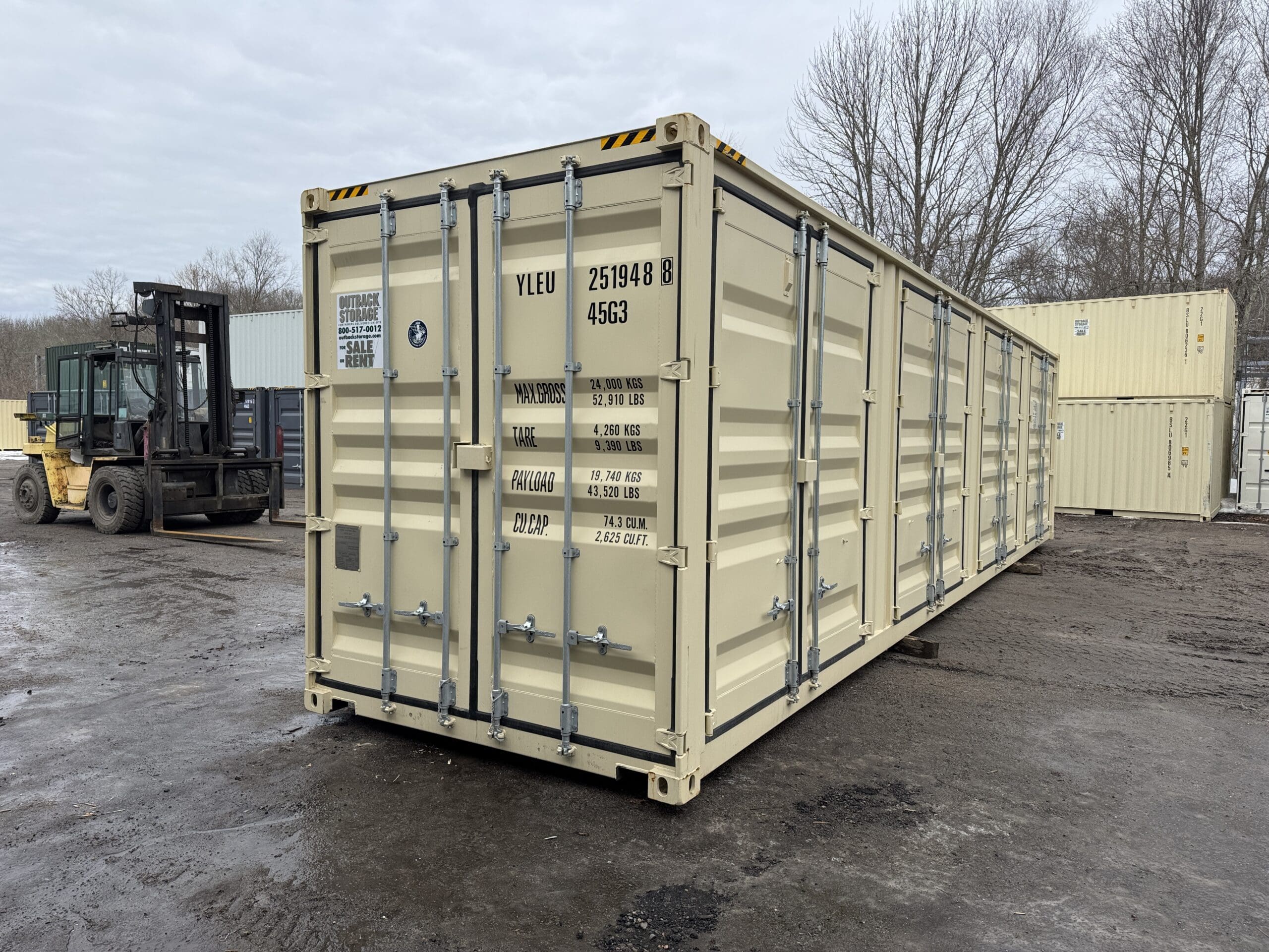 40ft New High Cube Shipping Container – Wind & Watertight – Beige — 40ft — new (image 7 of 12)