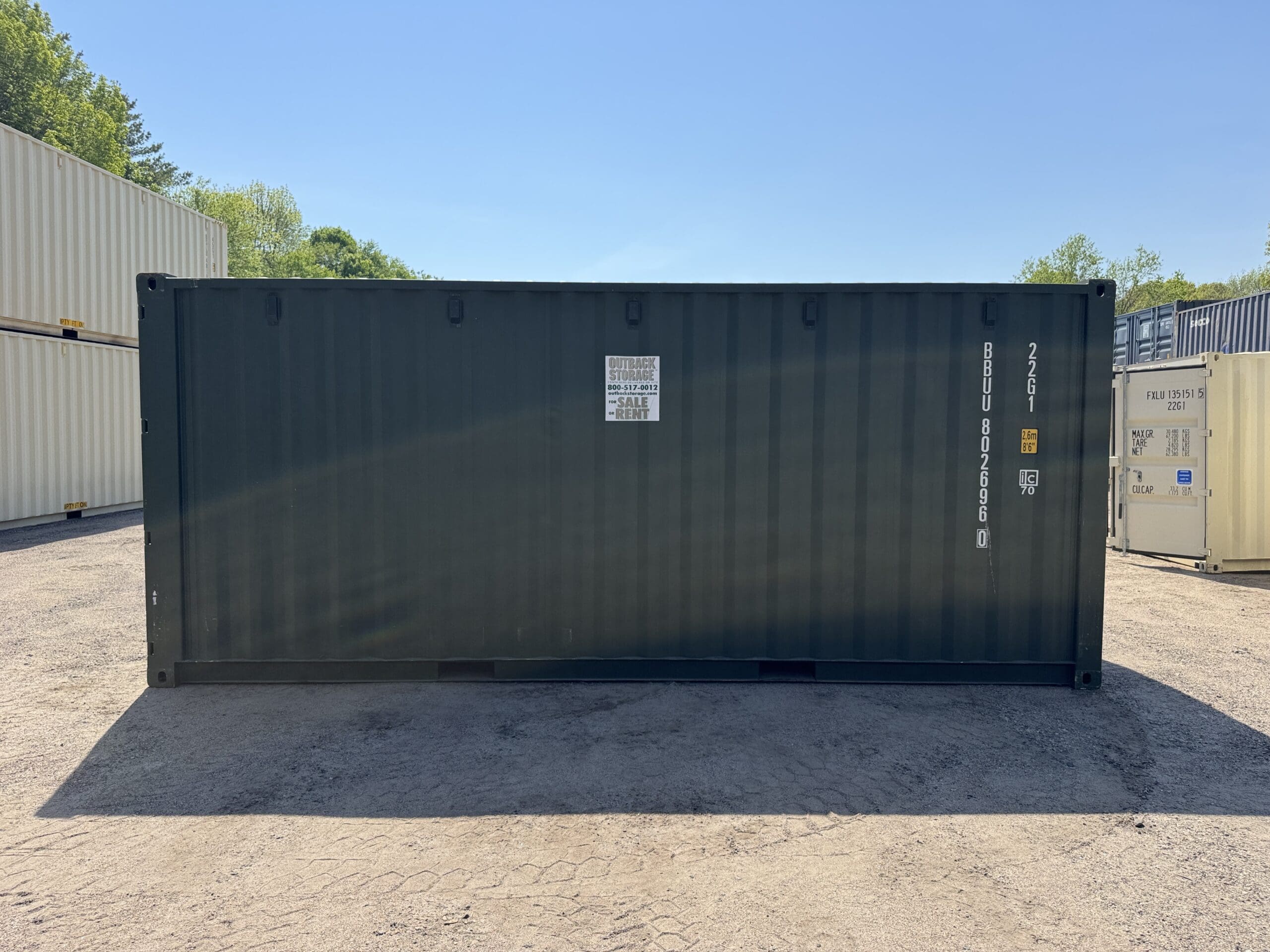 20ft New Shipping Container – Wind & Watertight – Green — 20ft — new (image 9 of 12)
