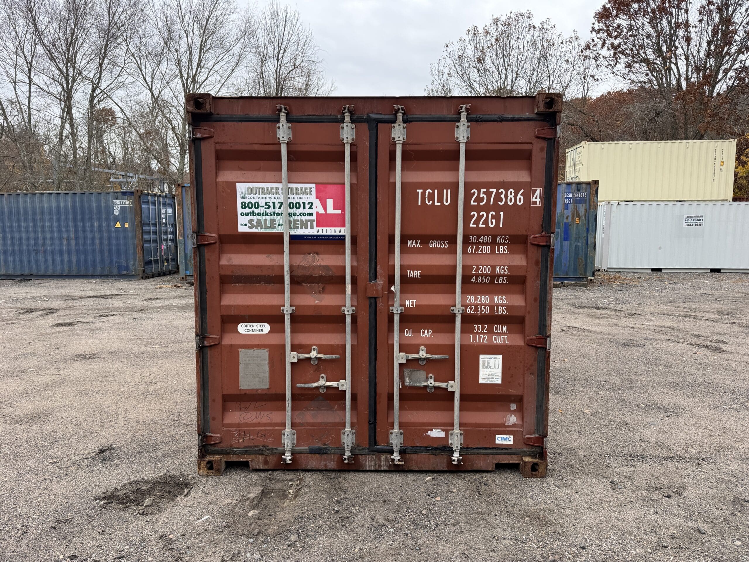 20ft Used Shipping Container – Wind & Watertight – Red — 20ft — used (image 3 of 12)