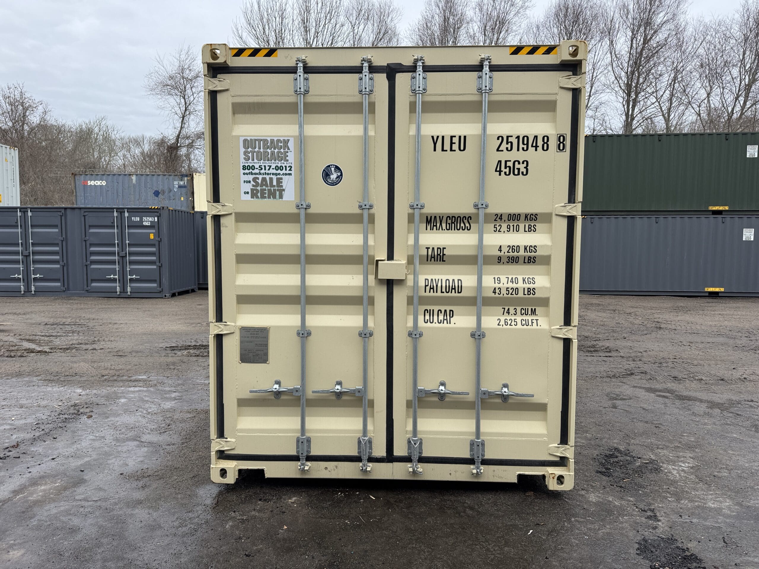 40ft New High Cube Shipping Container – Wind & Watertight – Beige — 40ft — new (image 3 of 12)