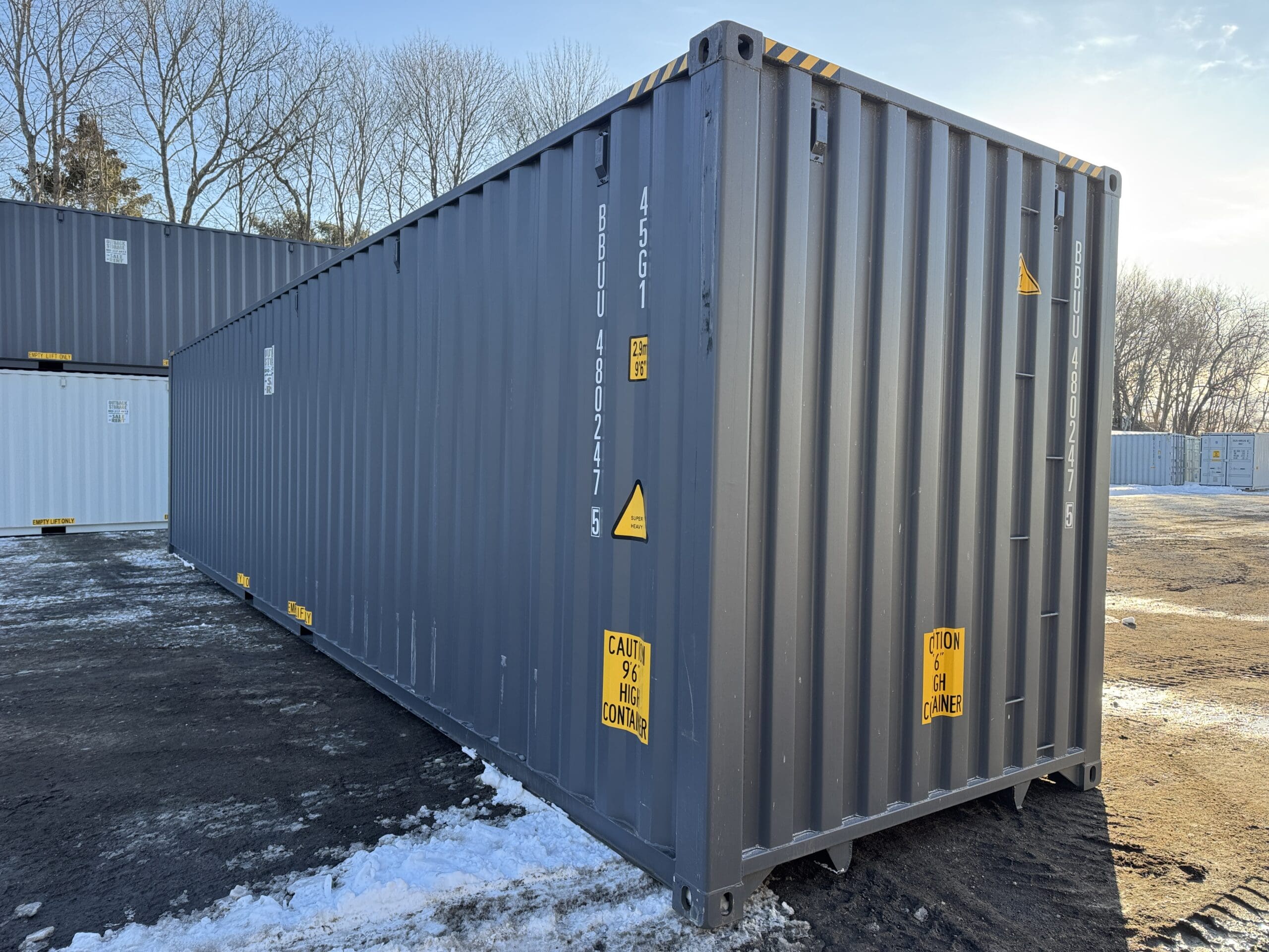 40ft New High Cube Shipping Container – Wind & Watertight – Gray — 40ft — new (image 11 of 12)