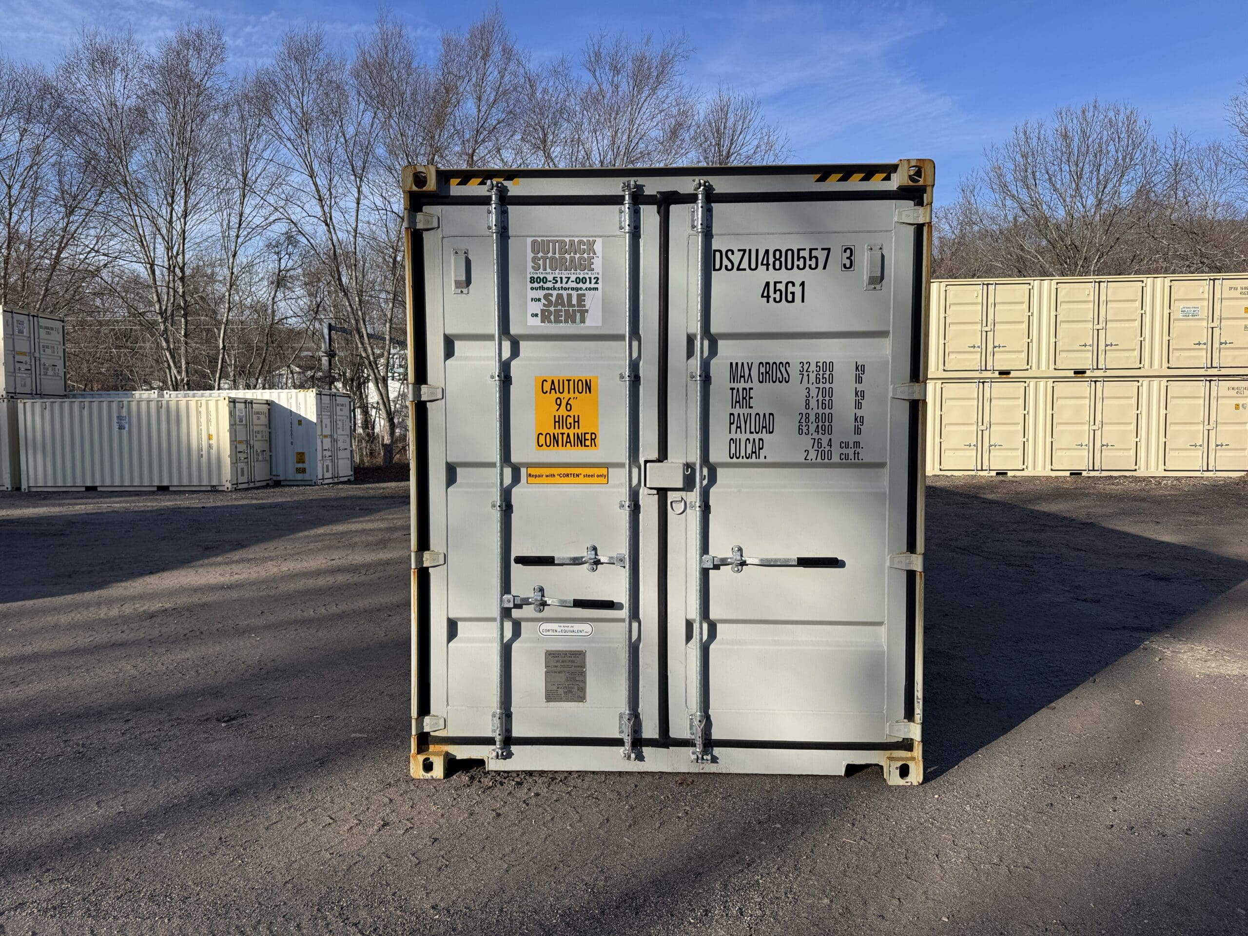 40ft New High Cube Shipping Container – Wind & Watertight – Gray — 40ft — new (image 3 of 12)