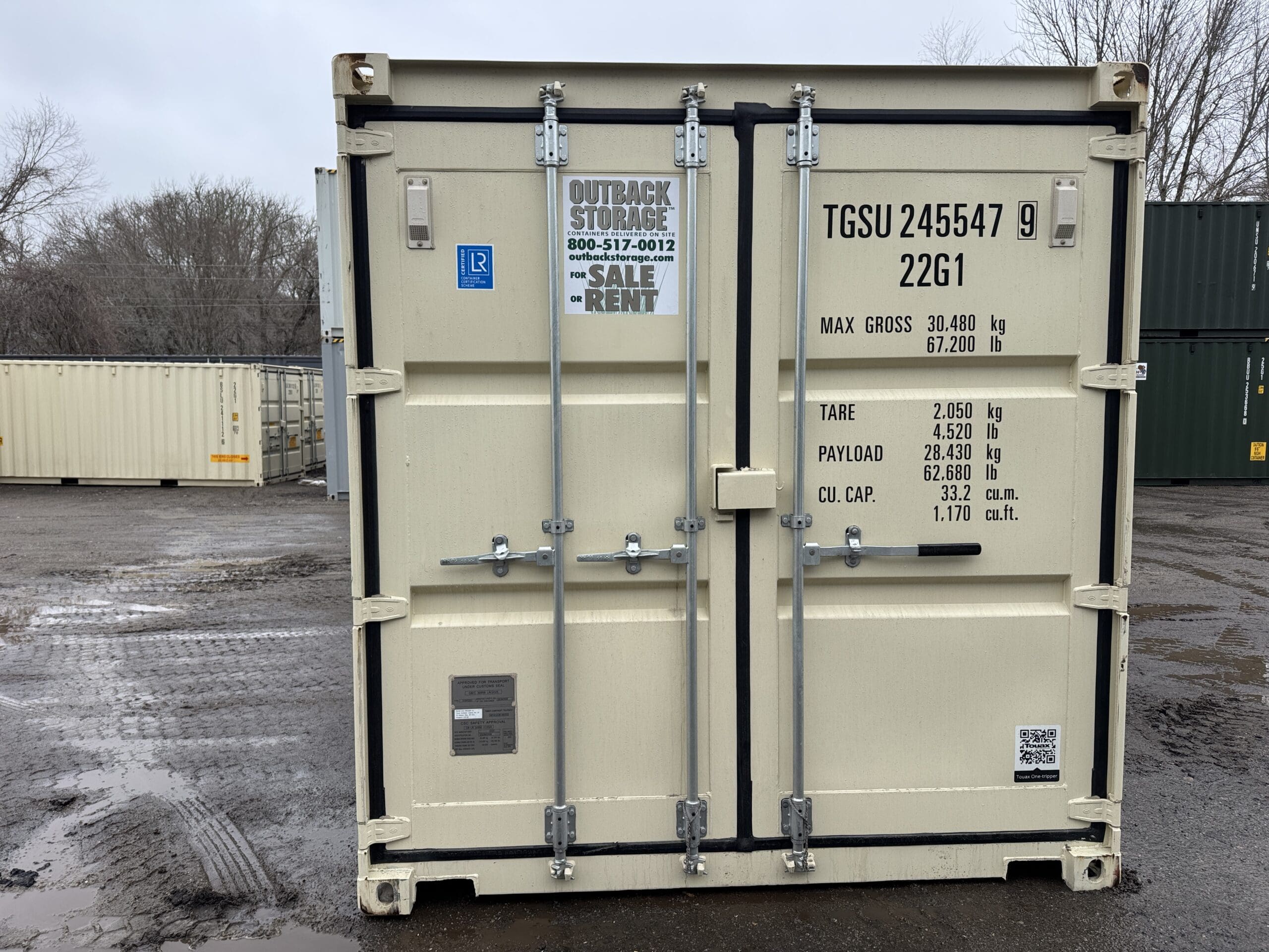 20ft New Shipping Container – Wind & Watertight – Beige — 20ft — new (image 3 of 12)