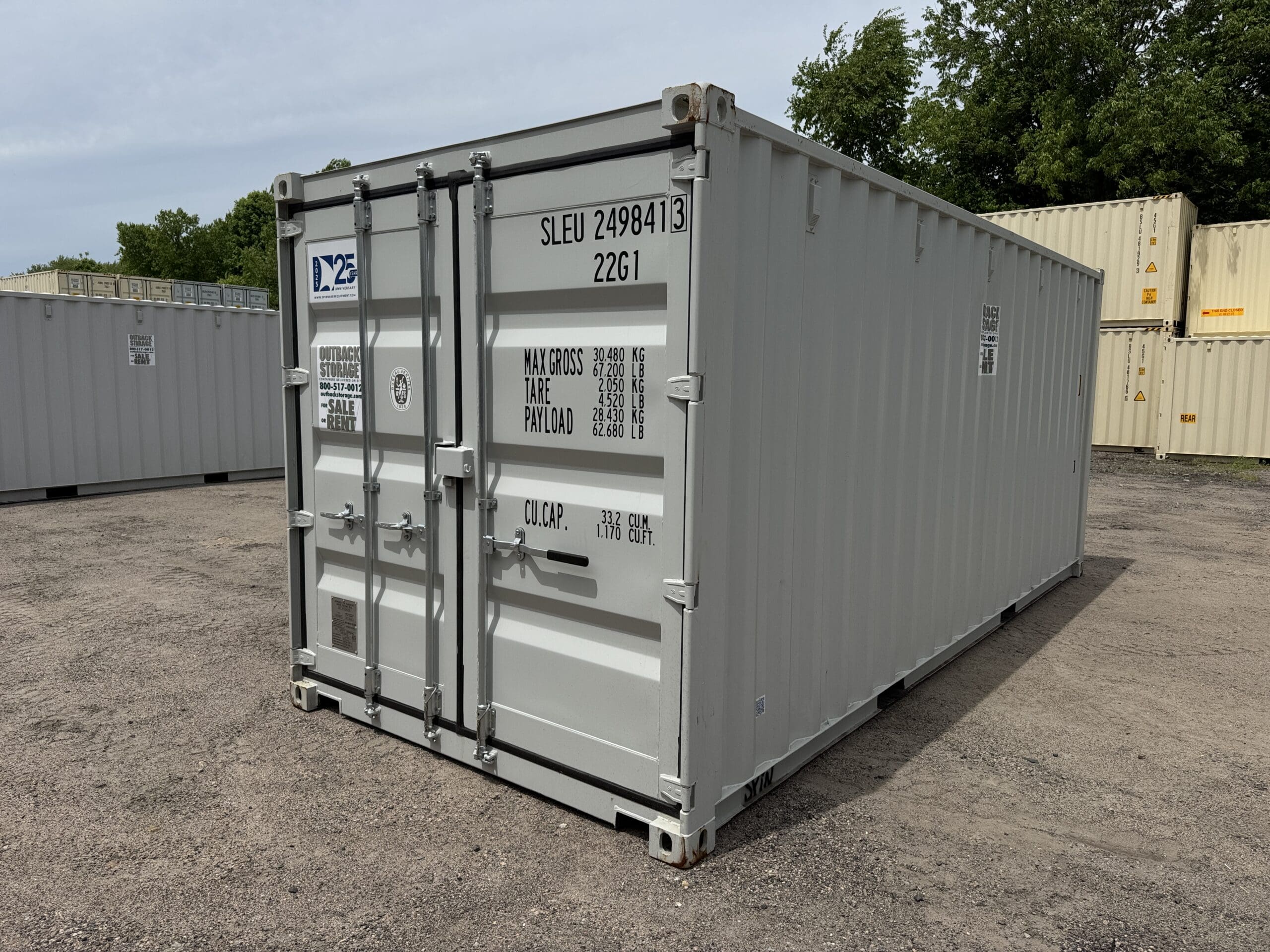 20ft New Shipping Container – Wind & Watertight – Gray — 20ft — new (image 8 of 12)