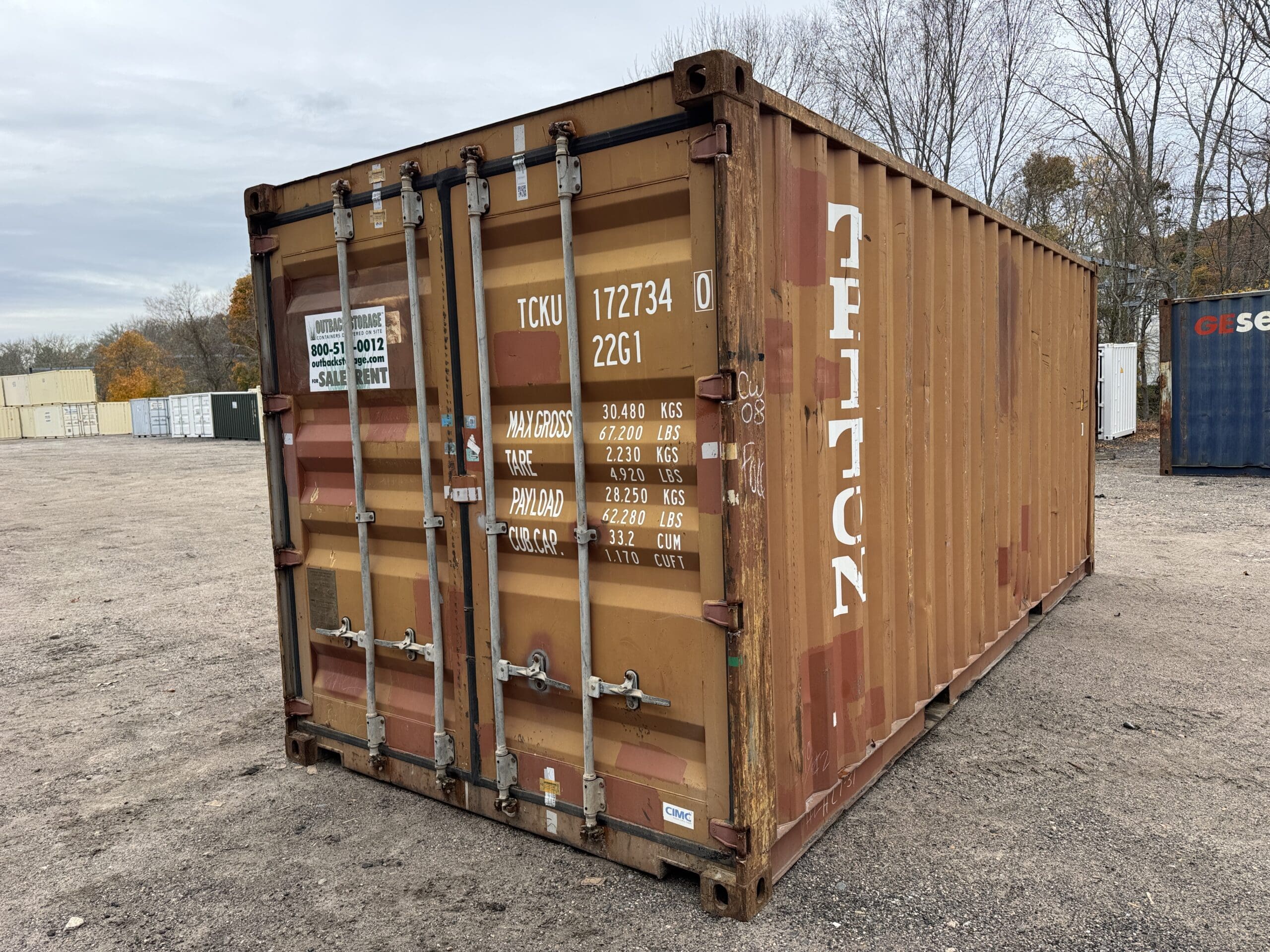 20ft Used Shipping Container – Wind & Watertight – Burnt Orange — 20ft — used (image 6 of 12)