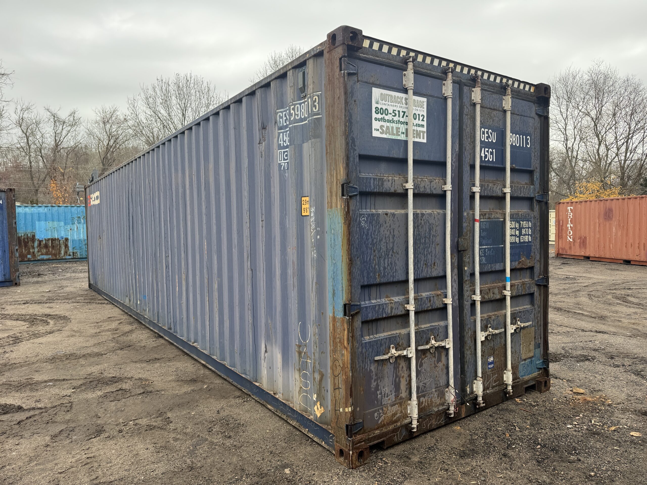 40ft Used High Cube Shipping Container – Wind & Watertight – Blue — 40ft — used (image 9 of 12)