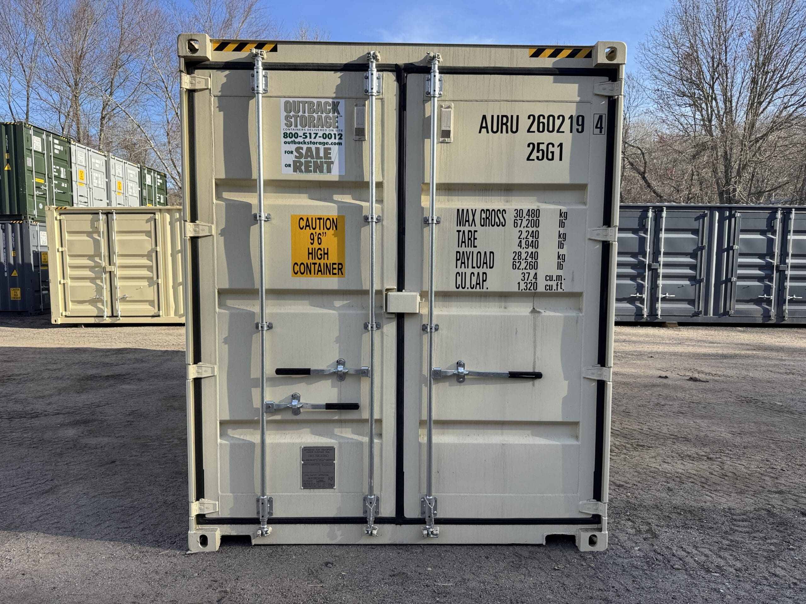 20ft New High Cube Shipping Container – Wind & Watertight – Beige — 20ft — new (image 3 of 12)