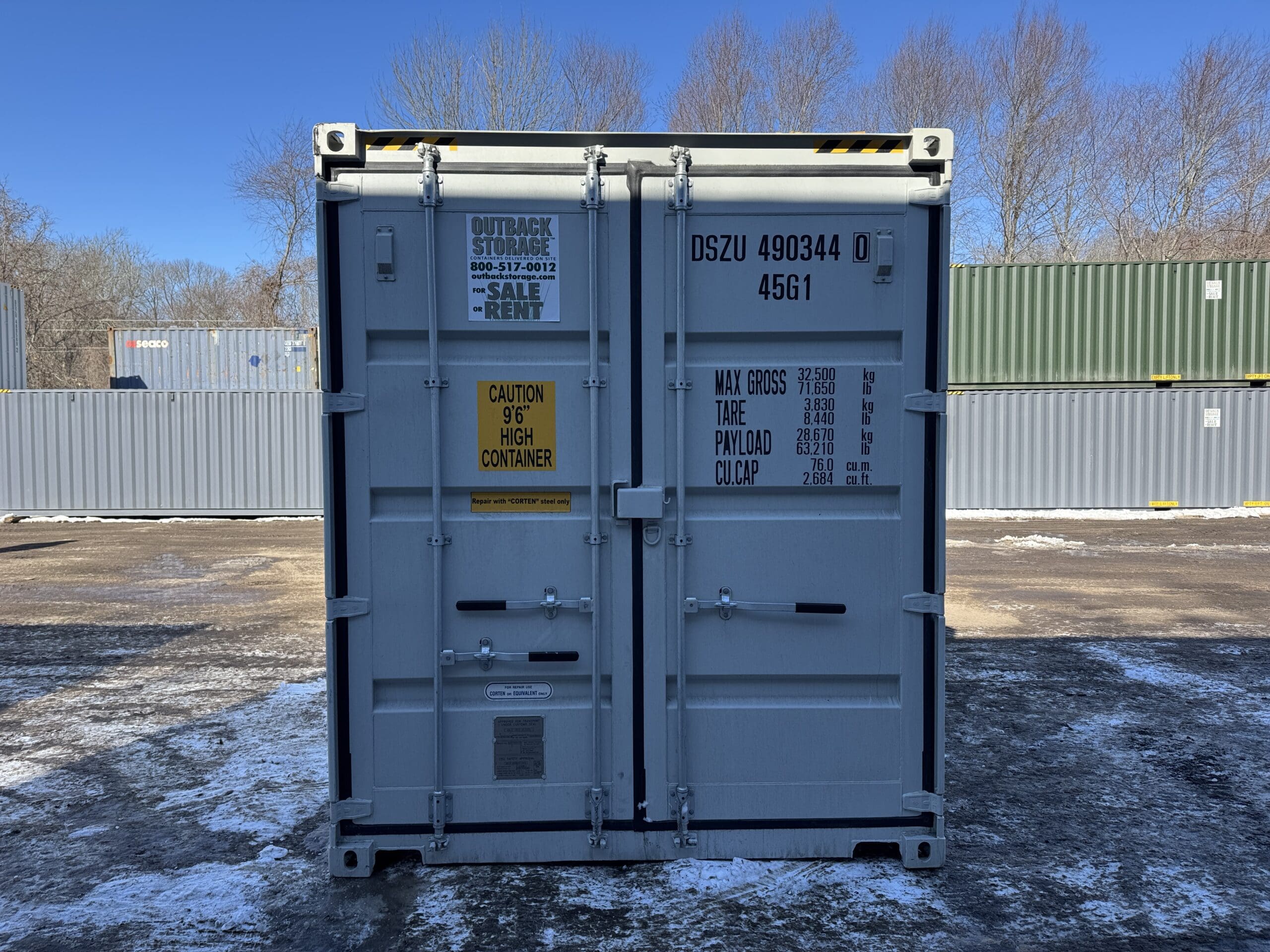 40ft New High Cube Shipping Container – Wind & Watertight – Gray — 40ft — new (image 3 of 12)