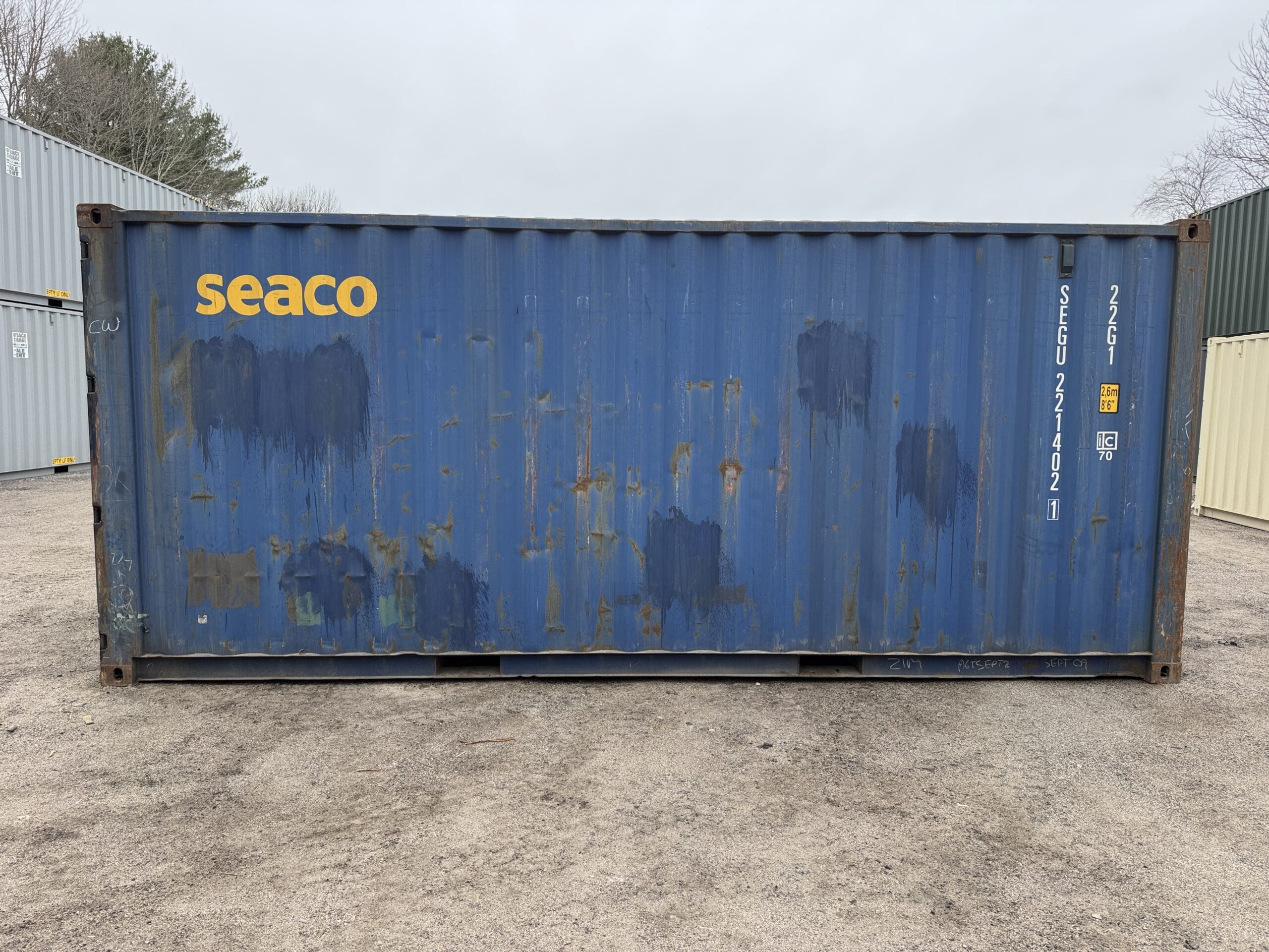 20ft Used Shipping Container – Wind & Watertight – Blue — 20ft — used (image 8 of 12)