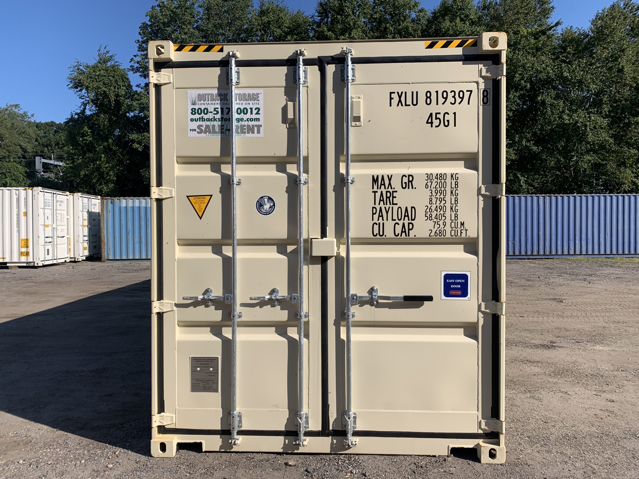 40ft New High Cube Shipping Container – Wind & Watertight – Beige — 40ft — new (image 3 of 12)