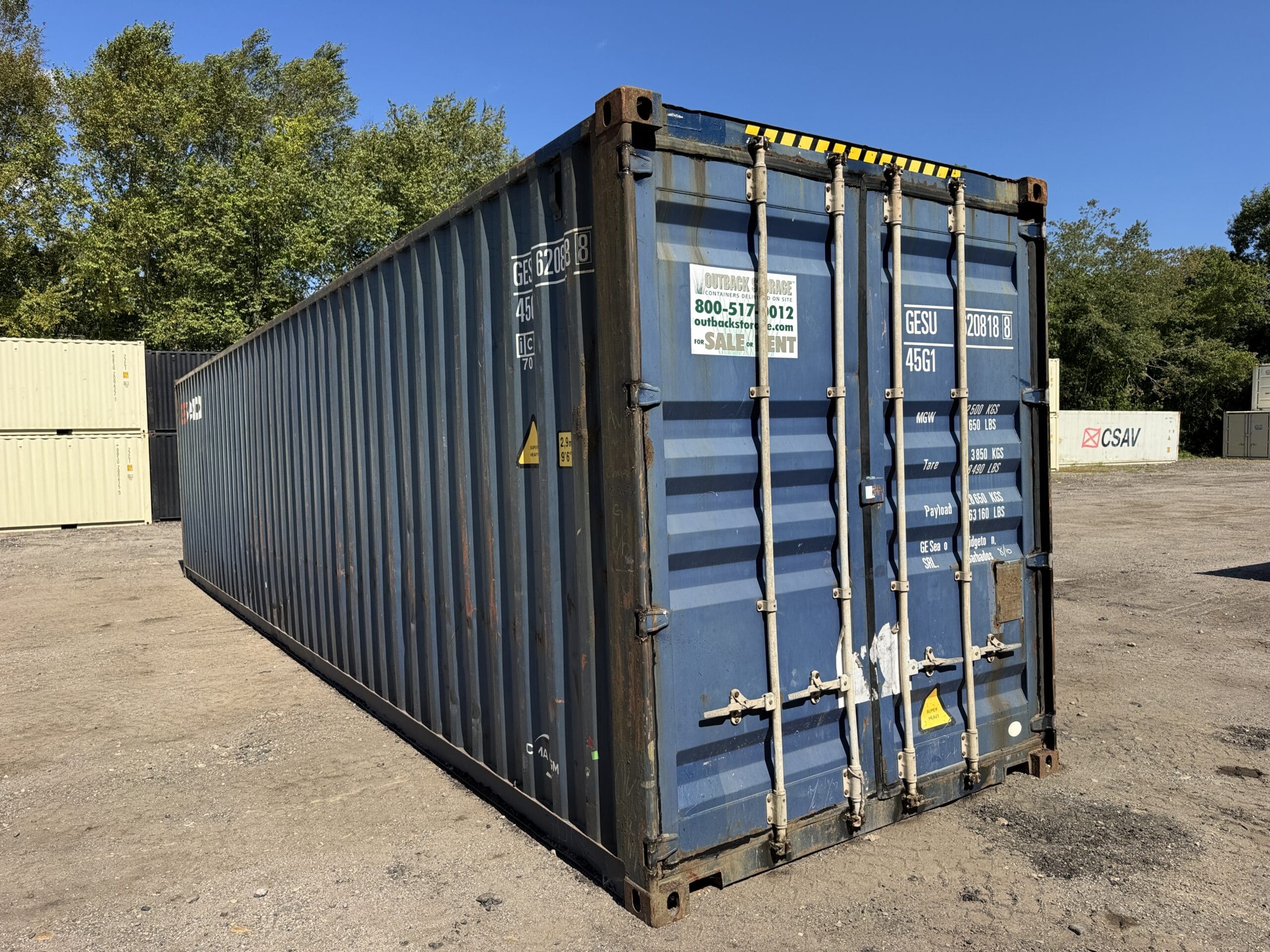 40ft Used High Cube Shipping Container – Wind & Watertight – Blue — 40ft — used (image 11 of 12)