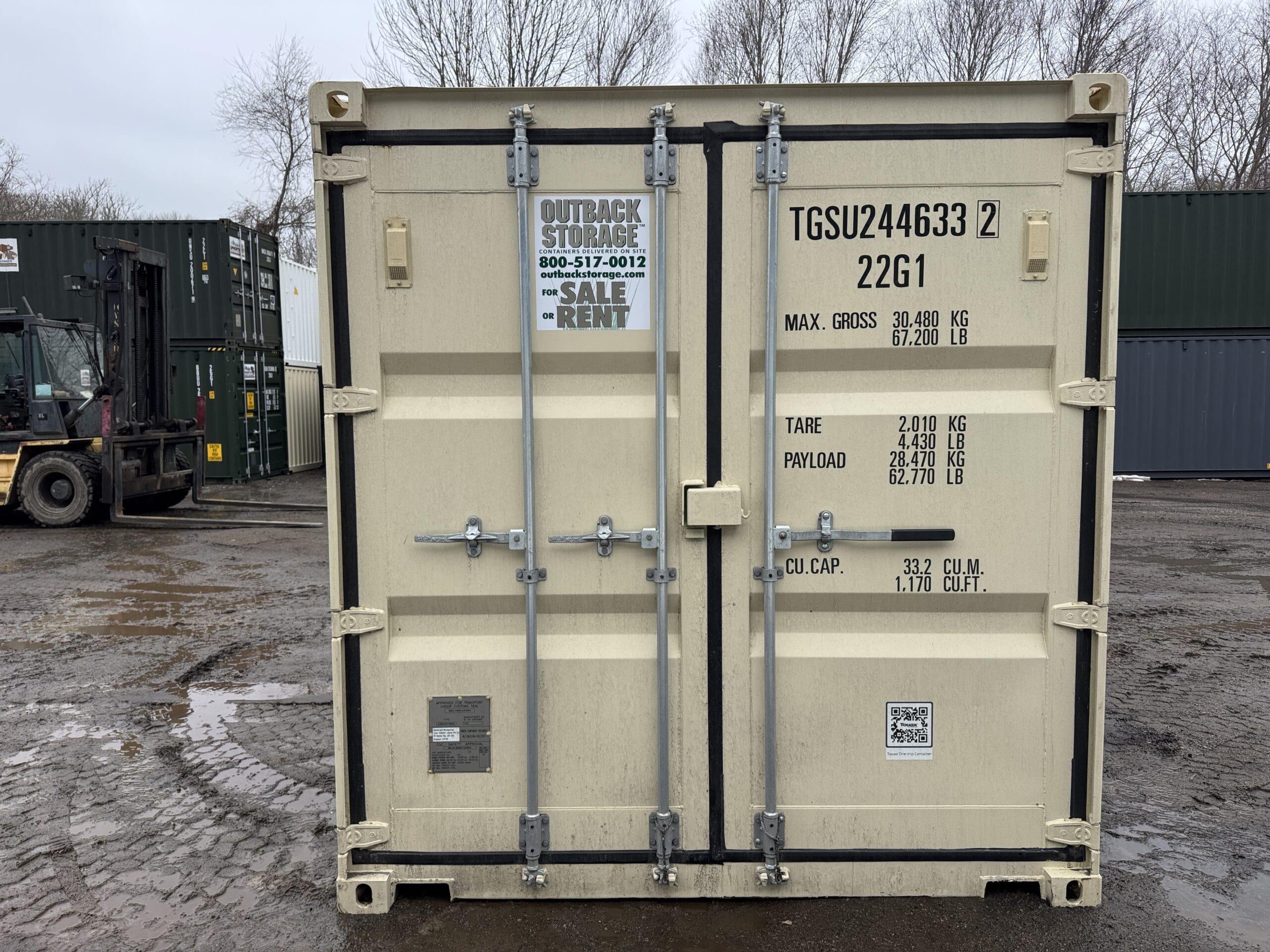 20ft New Shipping Container – Wind & Watertight – Beige — 20ft — new (image 3 of 12)