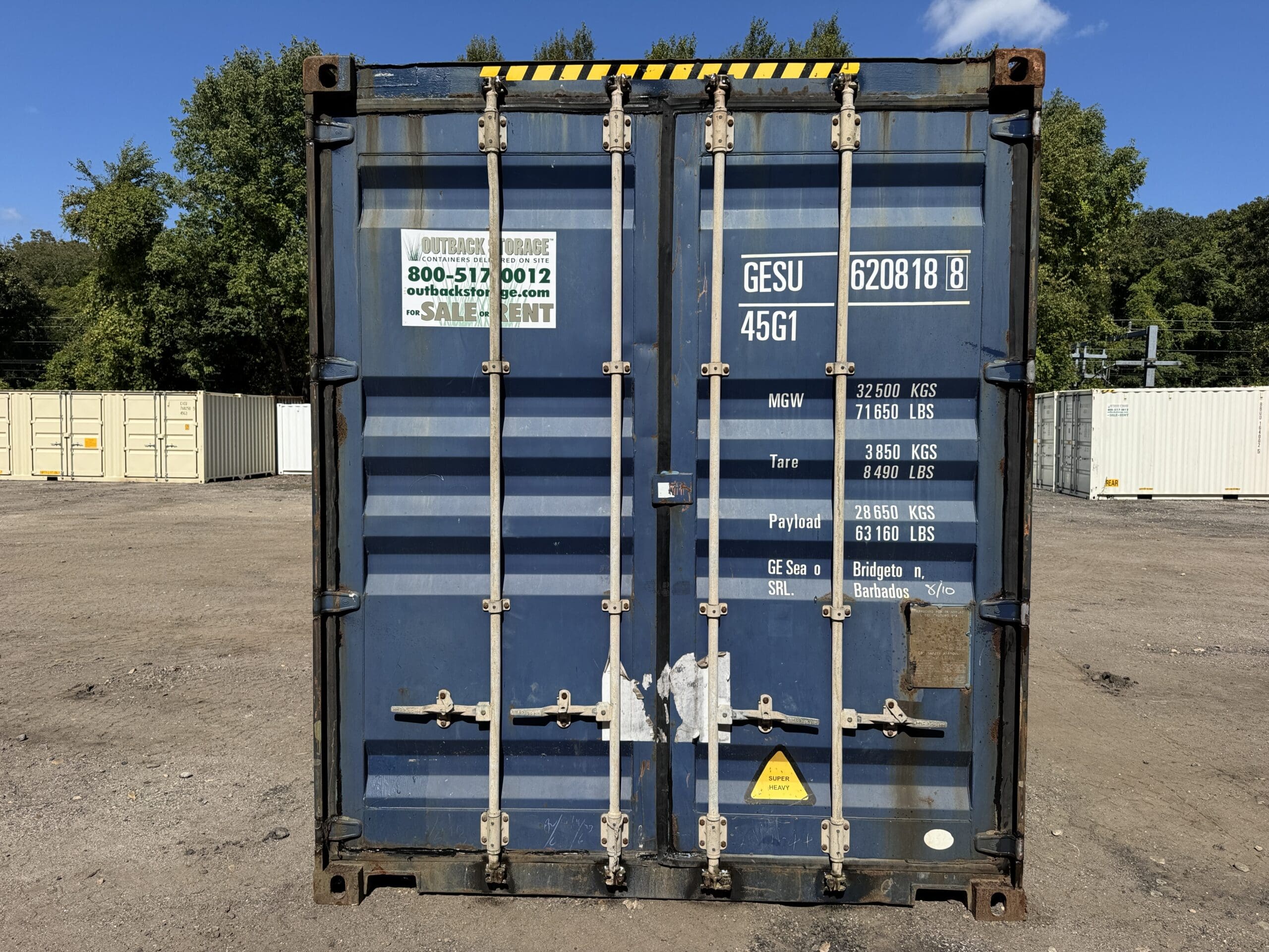 40ft Used High Cube Shipping Container – Wind & Watertight – Blue — 40ft — used (image 3 of 12)