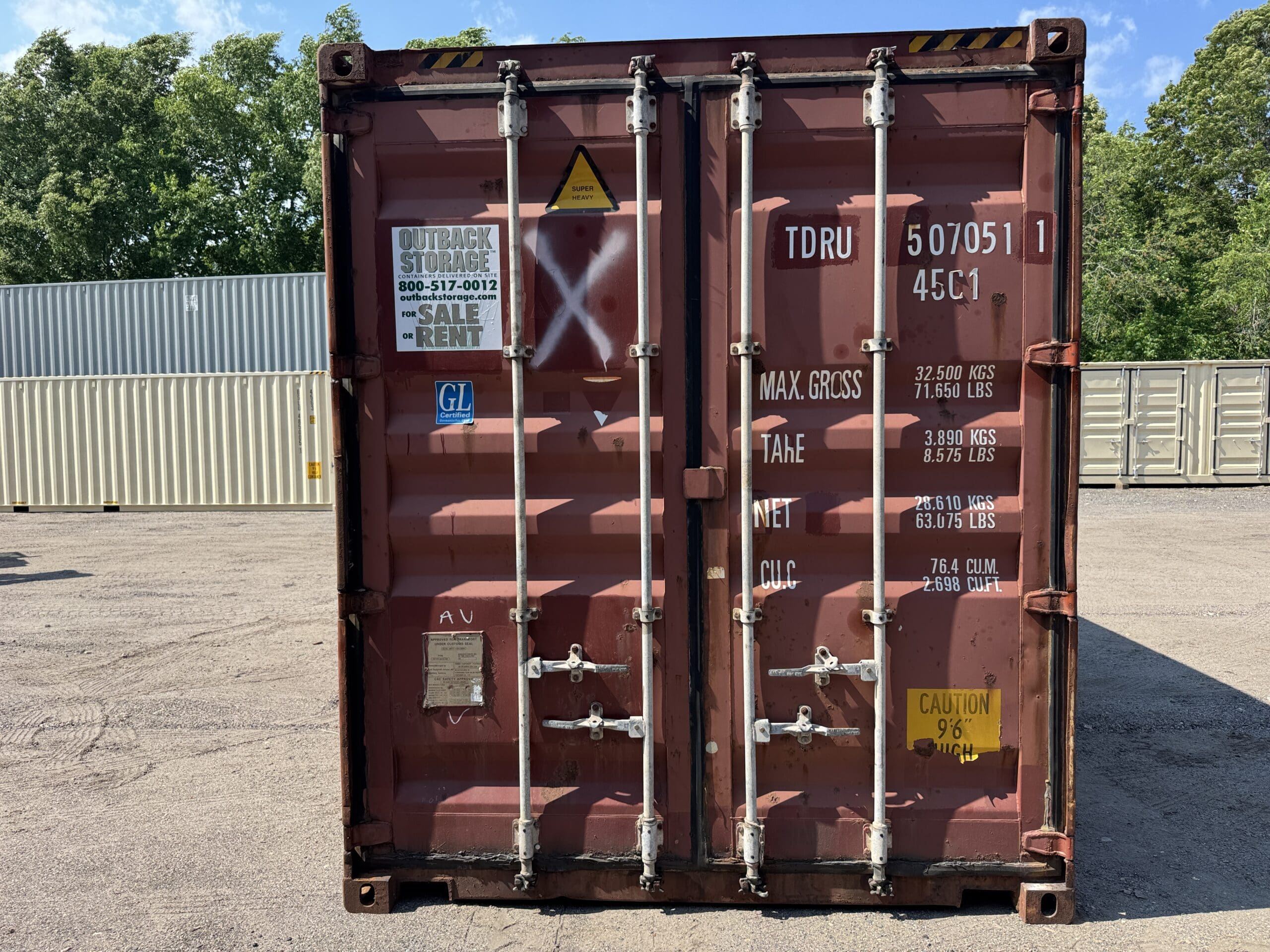 40ft Used High Cube Shipping Container – Wind & Watertight – Red — 40ft — used (image 3 of 12)
