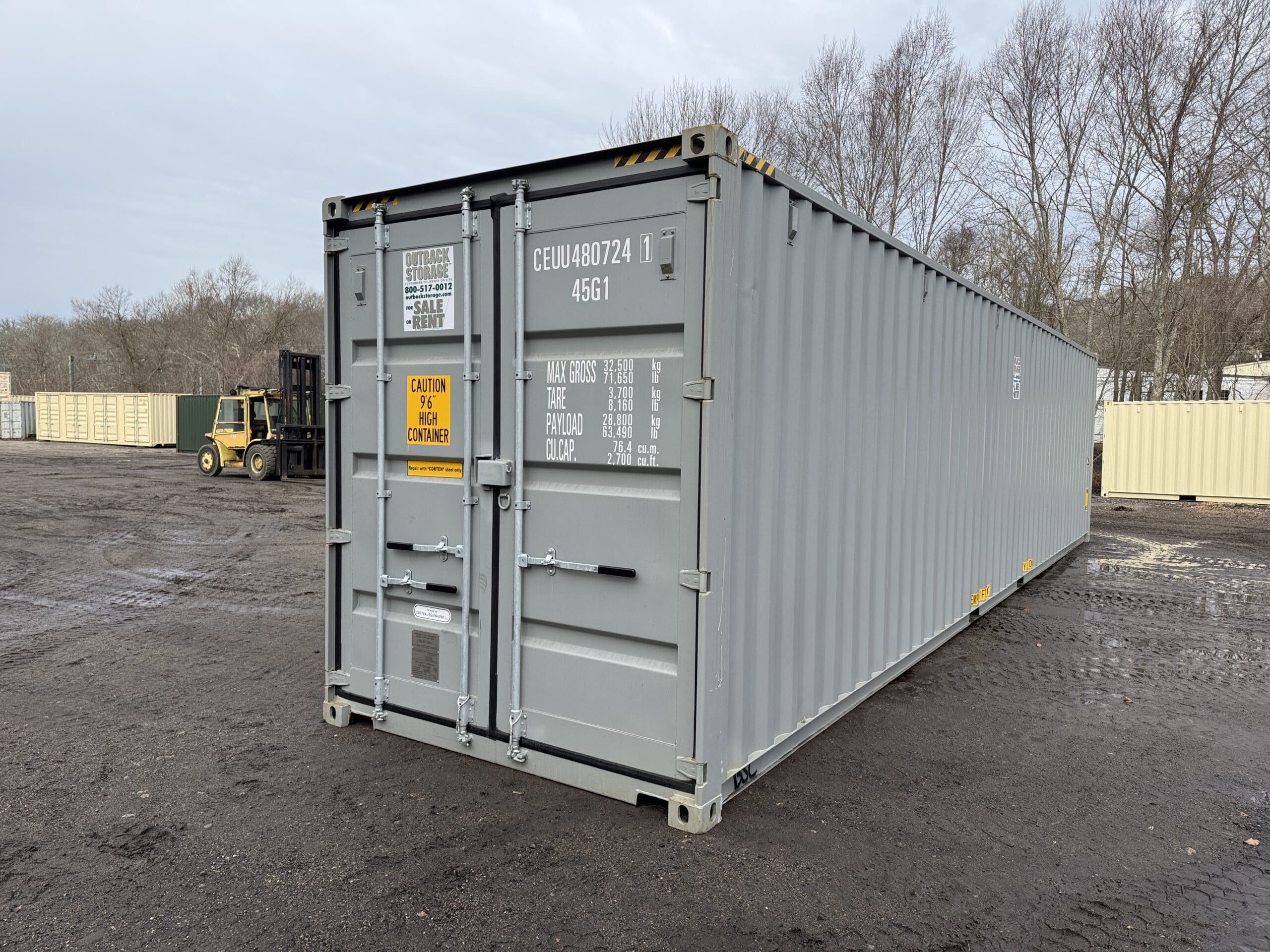 40ft New High Cube Shipping Container – Wind & Watertight – Gray — 40ft — new (image 8 of 12)