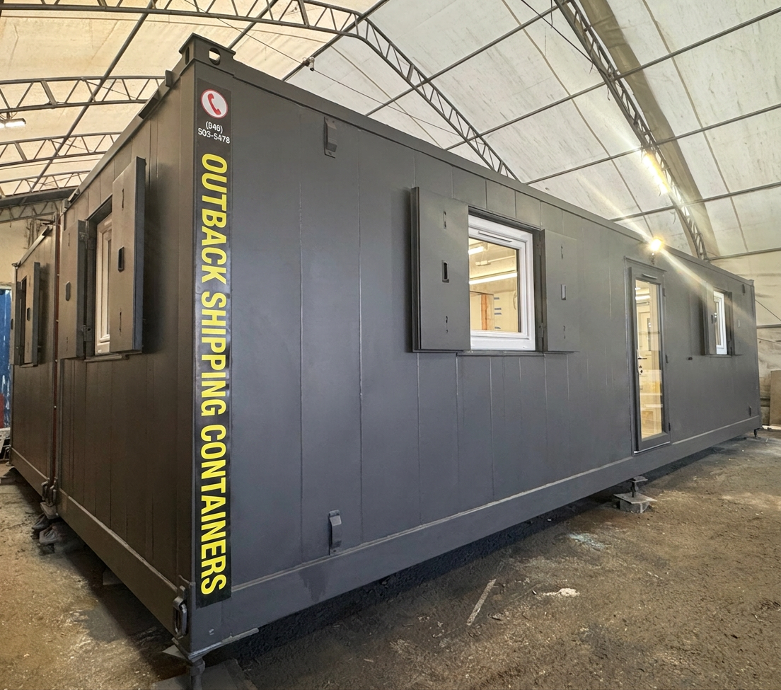 Modular Building 2 Bay 32X20FT for Sale — Front Exterior View | Outback Shipping Containers Modular Building 2 Bay — 32x20ft — image 1 of 15