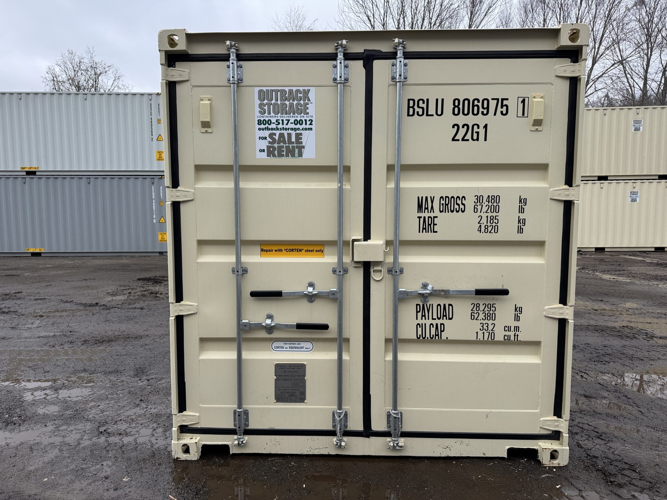 20ft New Shipping Container – Wind & Watertight – Beige — 20ft — new (image 3 of 12)