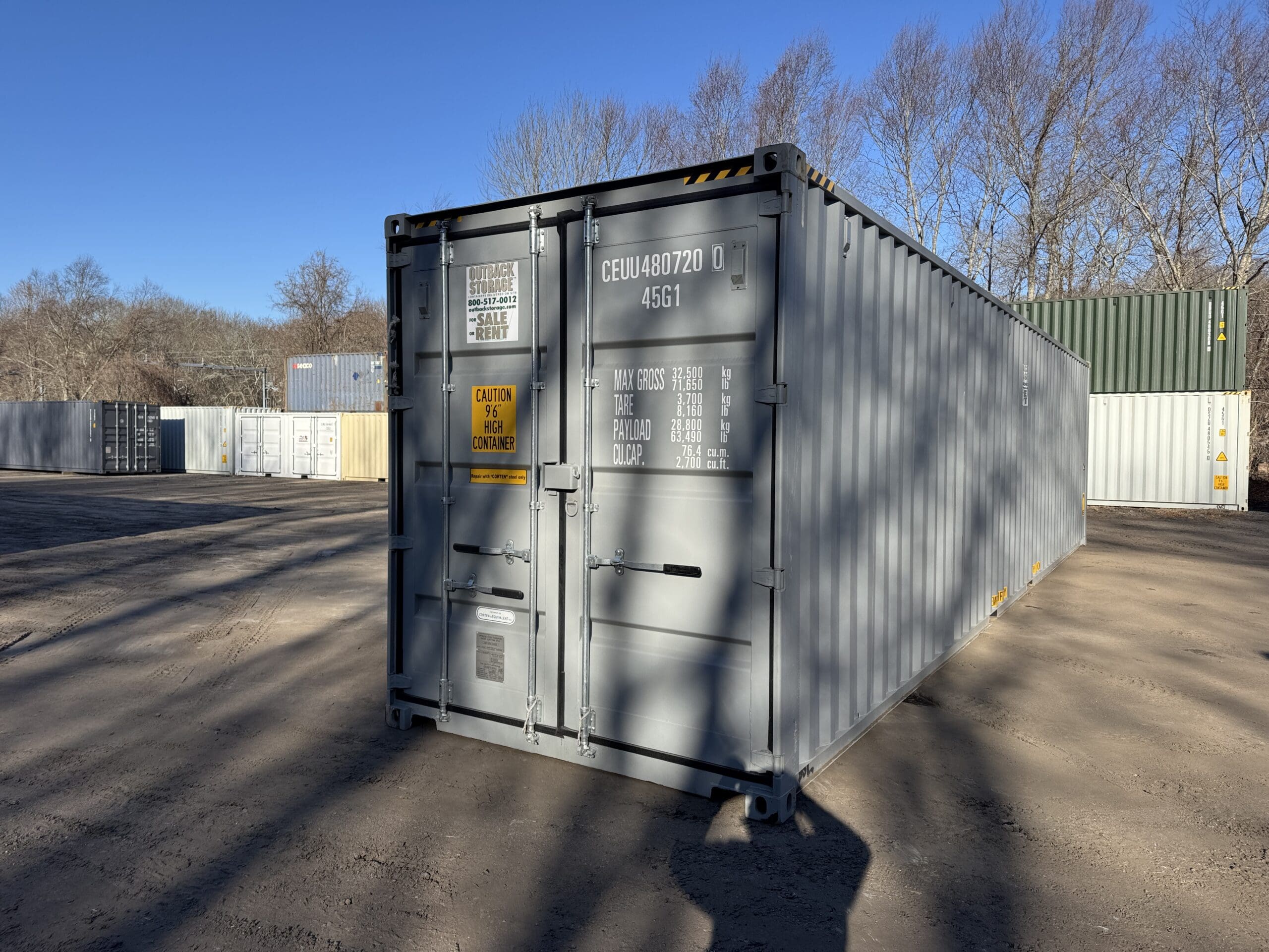 40ft New High Cube Shipping Container – Wind & Watertight – Gray — 40ft — new (image 8 of 12)