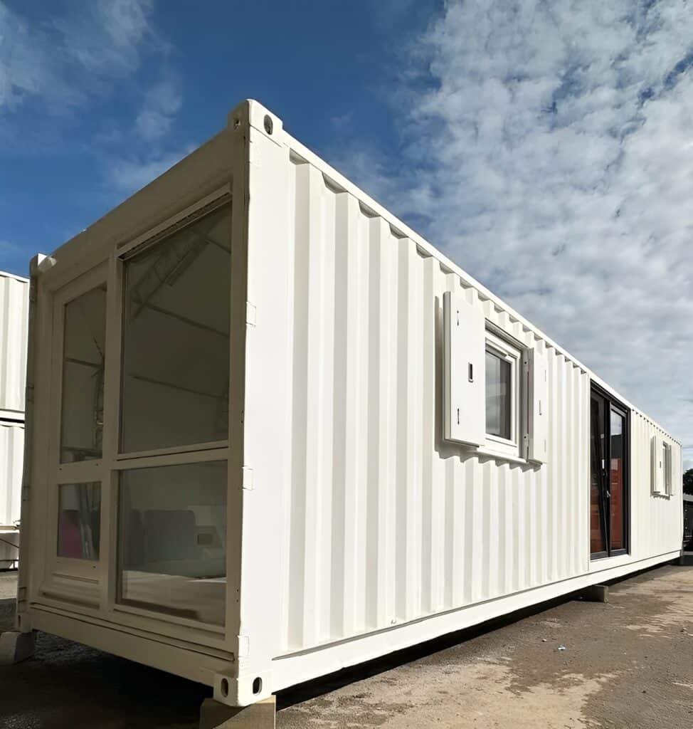 Converted 40ft Shipping Container | Open Plan Office | Portable — Front Exterior View Converted 40ft Shipping Container | Open Plan Office | Portable Container Building — 40ft — new (image 1 of 13)