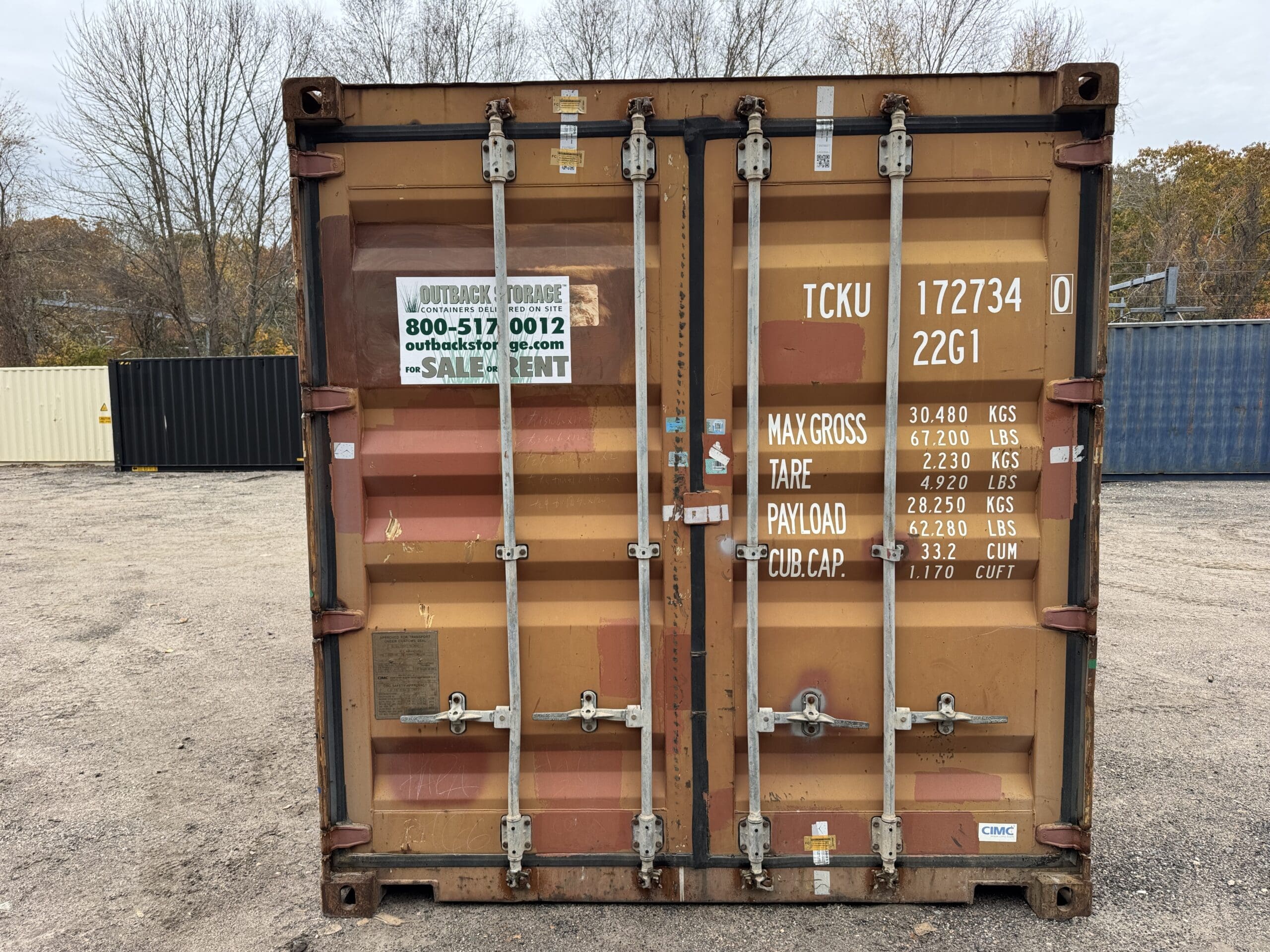 20ft Used Shipping Container – Wind & Watertight – Burnt Orange — 20ft — used (image 3 of 12)