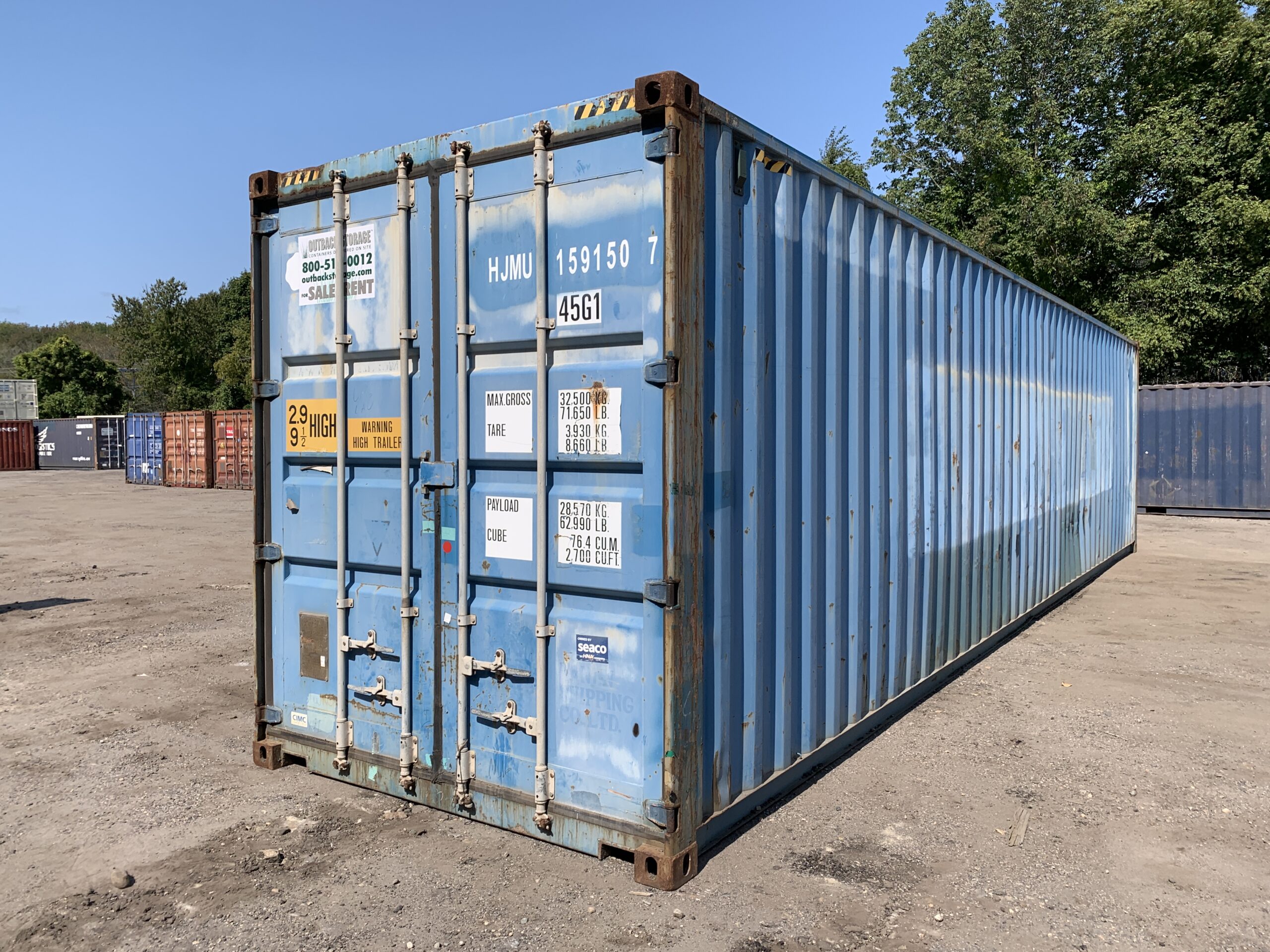 40ft Used High Cube Shipping Container – Wind & Watertight – Blue — 40ft — used (image 2 of 12)