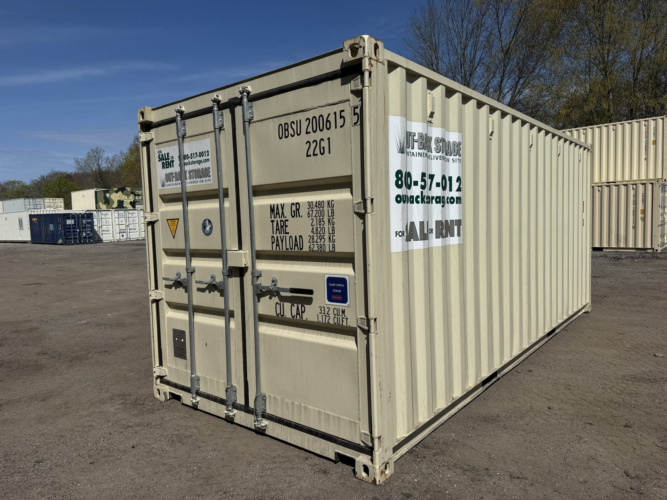 20ft New Shipping Container – Wind & Watertight – Beige — 20ft — new (image 11 of 12)
