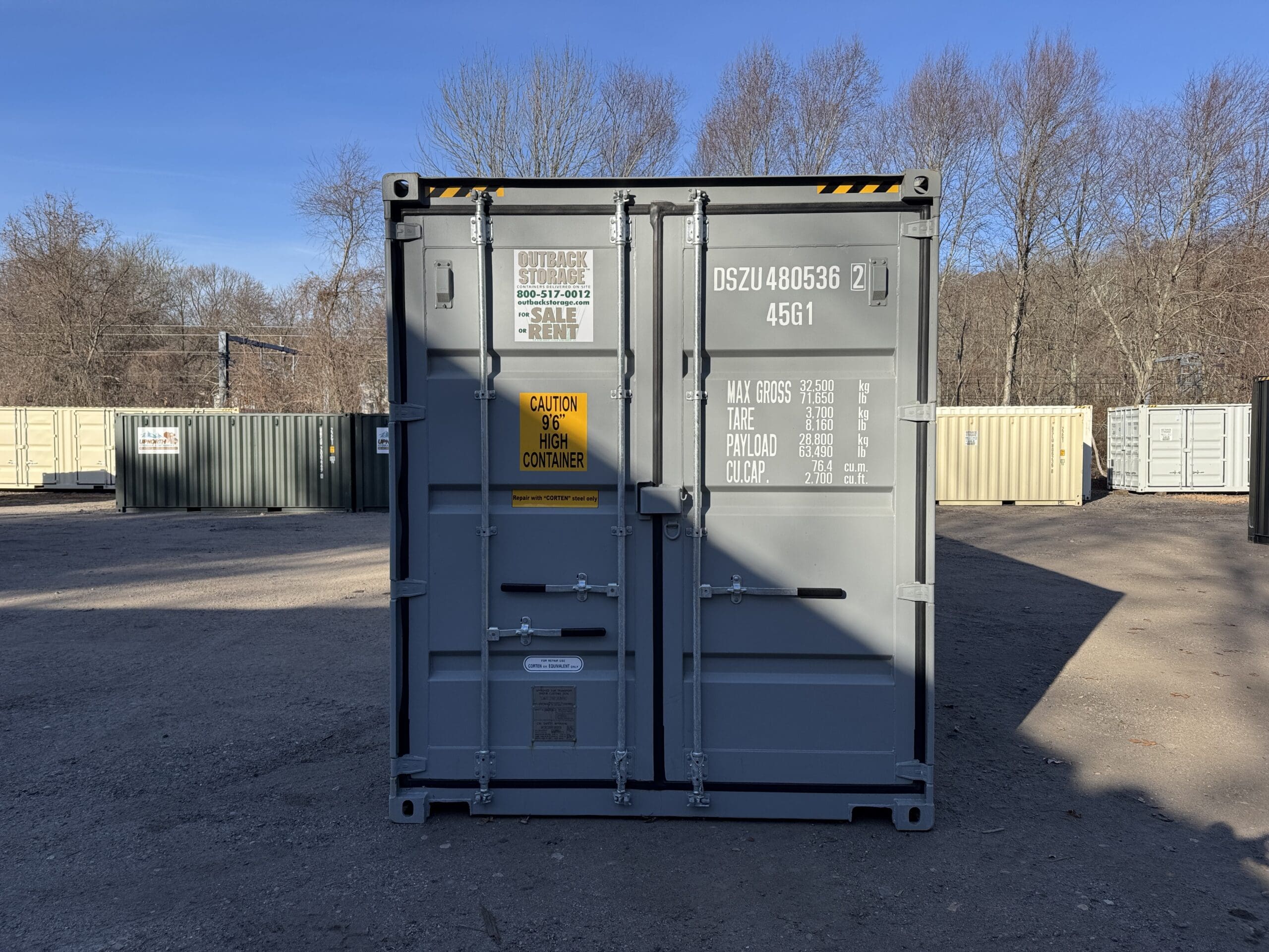 40ft New High Cube Shipping Container – Wind & Watertight – Gray — 40ft — new (image 3 of 12)