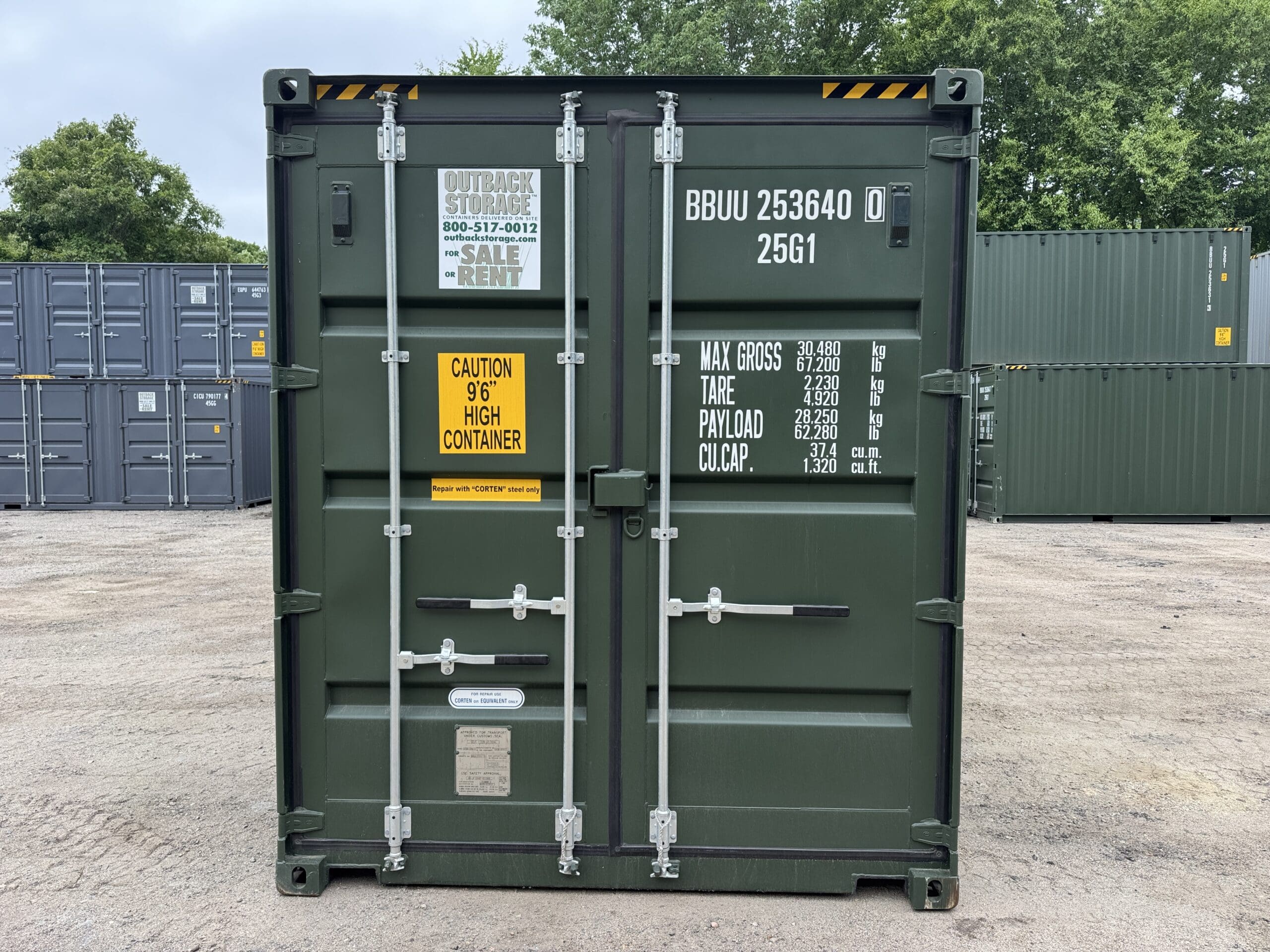 20ft New High Cube Shipping Container – Wind & Watertight – Green — 20ft — new (image 3 of 12)