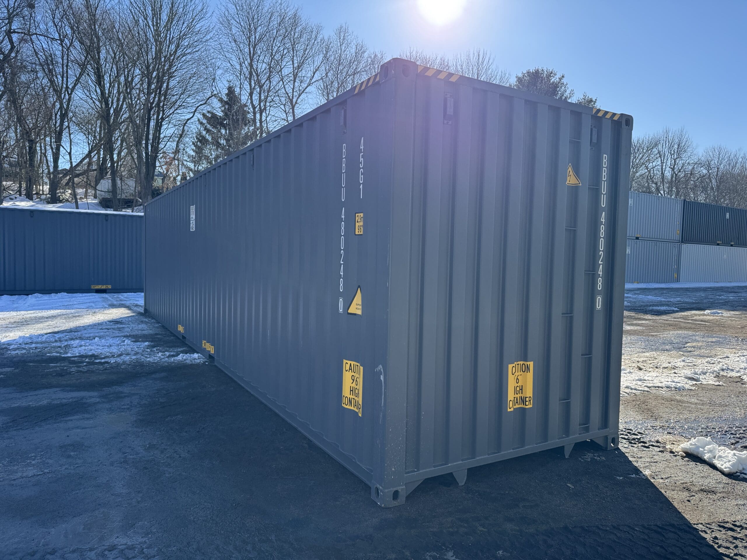 40ft New High Cube Shipping Container – Wind & Watertight – Gray — 40ft — new (image 9 of 12)