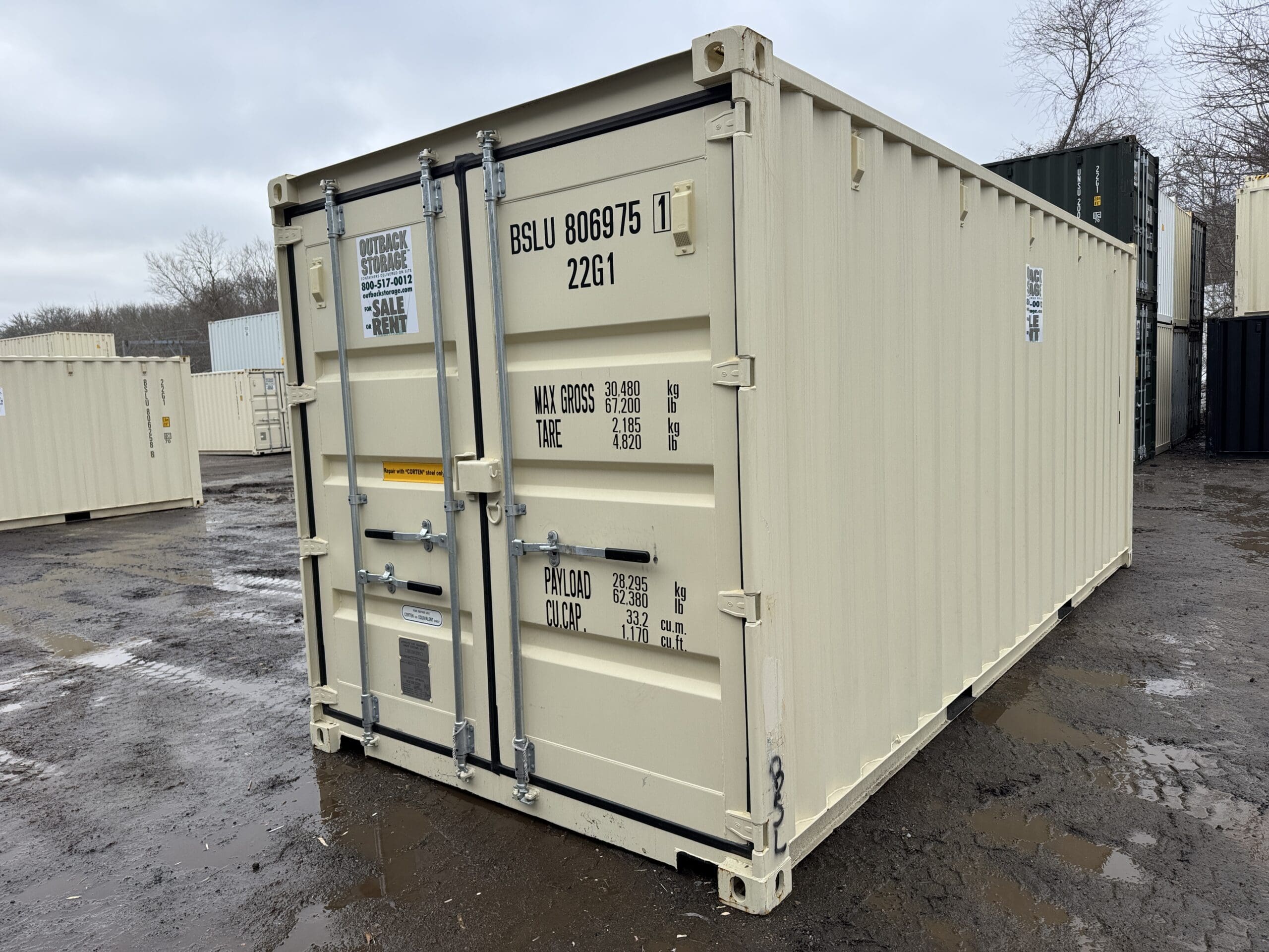 20ft New Shipping Container – Wind & Watertight – Beige — 20ft — new (image 9 of 12)