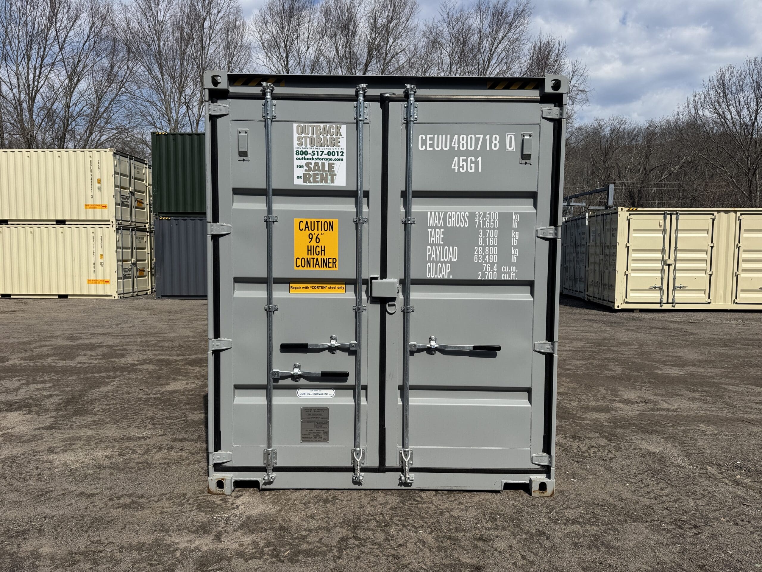 40ft New High Cube Shipping Container – Wind & Watertight – Gray — 40ft — new (image 3 of 12)