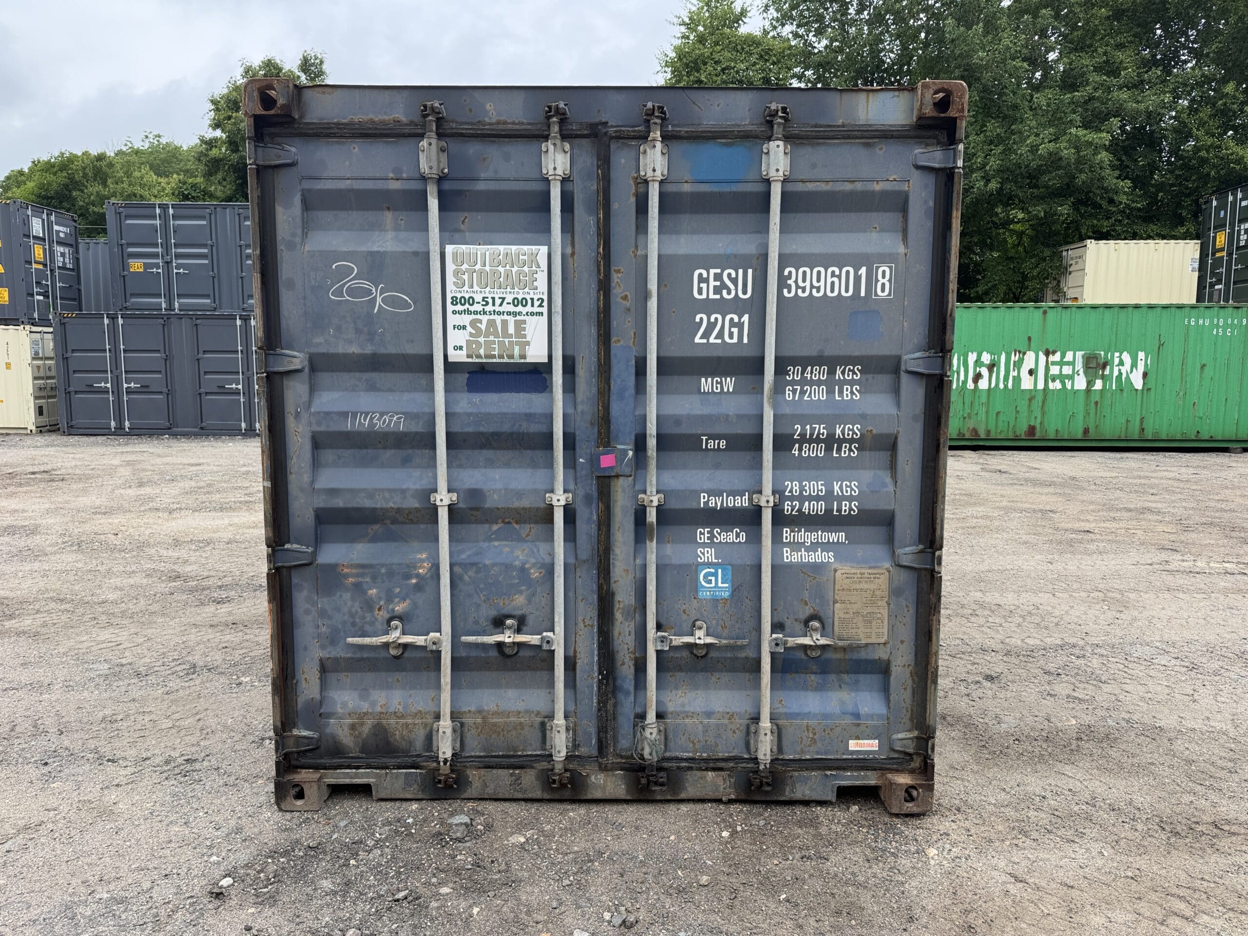 20ft Used Shipping Container – Wind & Watertight – Blue — 20ft — used (image 3 of 12)