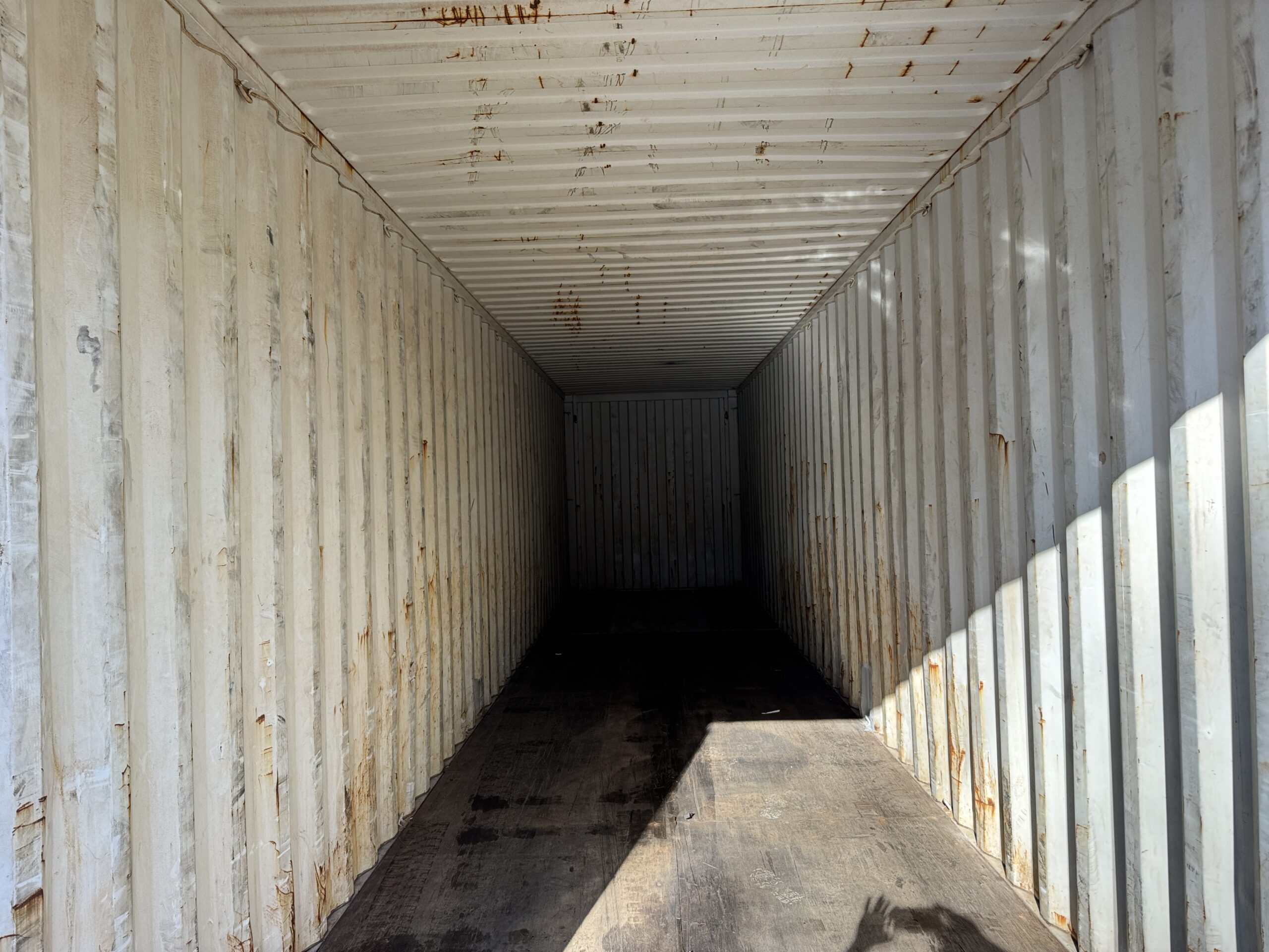 40ft Used High Cube Shipping Container — Front Exterior View | Outback Shipping Containers 2 14 40ft Used High Cube Shipping Container – Wind & Watertight – Blue — 40ft — used (image 1 of 12)