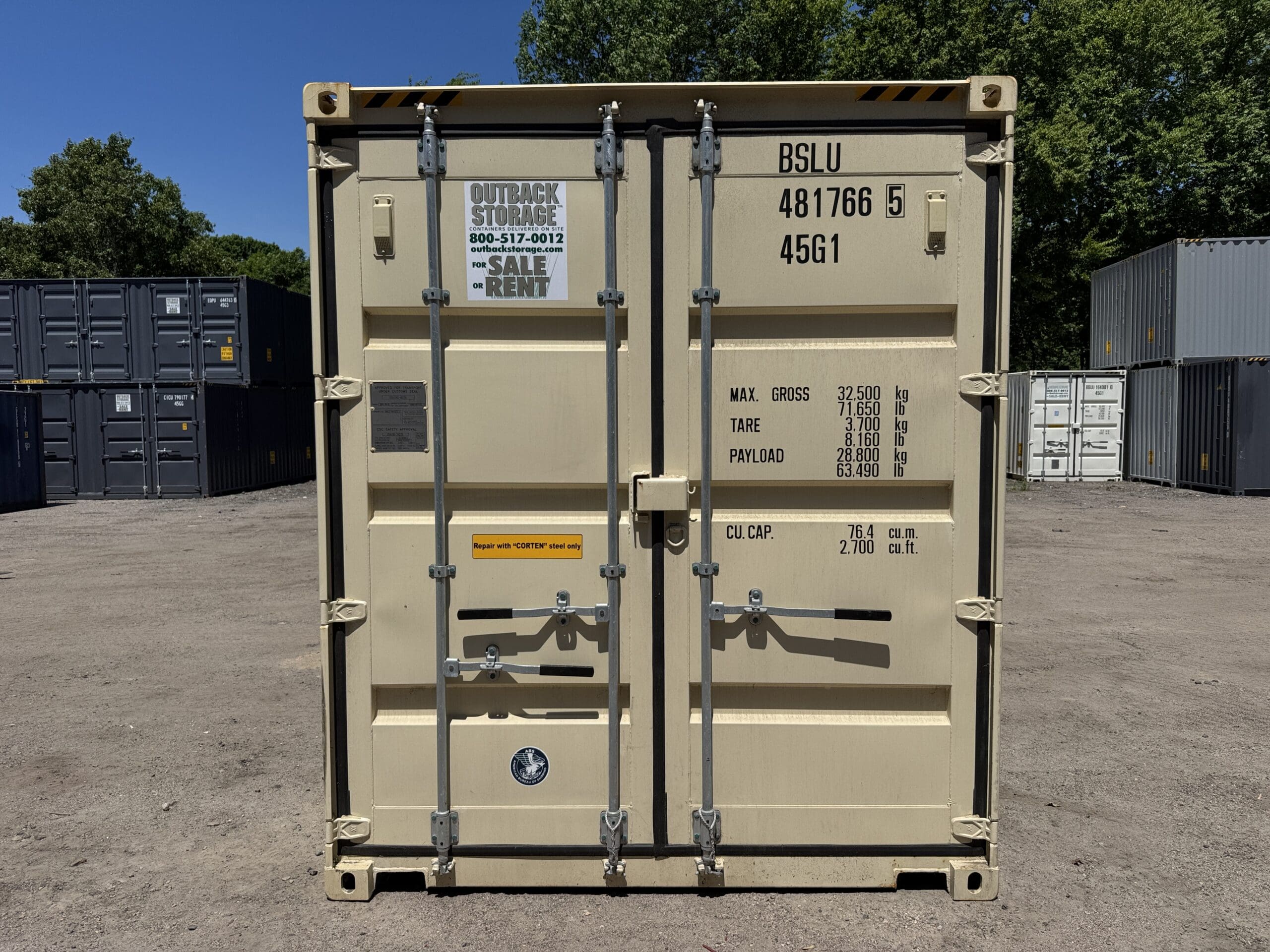 40ft New High Cube Shipping Container – Wind & Watertight – Beige — 40ft — new (image 3 of 12)