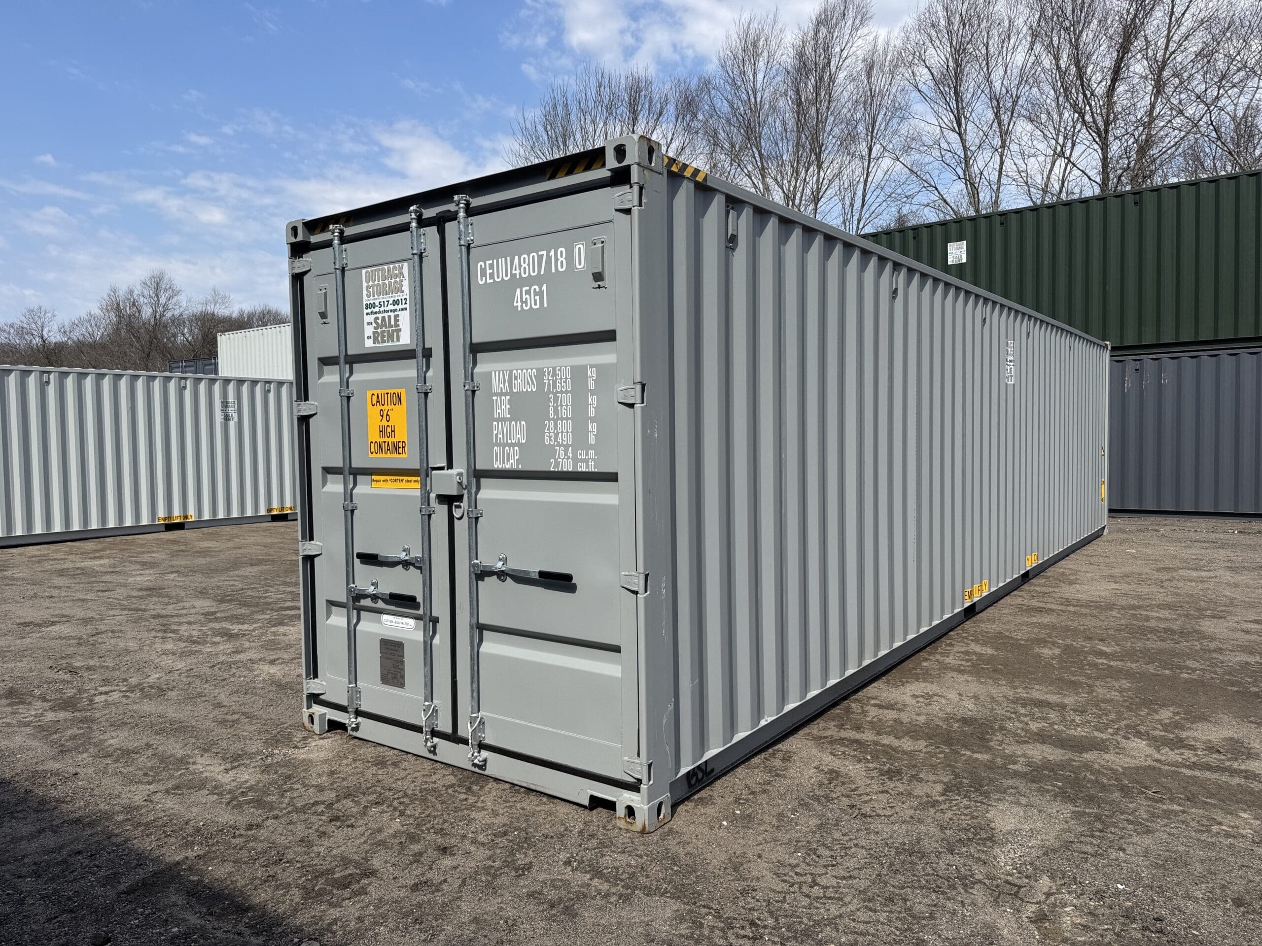 40ft New High Cube Shipping Container – Wind & Watertight – Gray — 40ft — new (image 8 of 12)