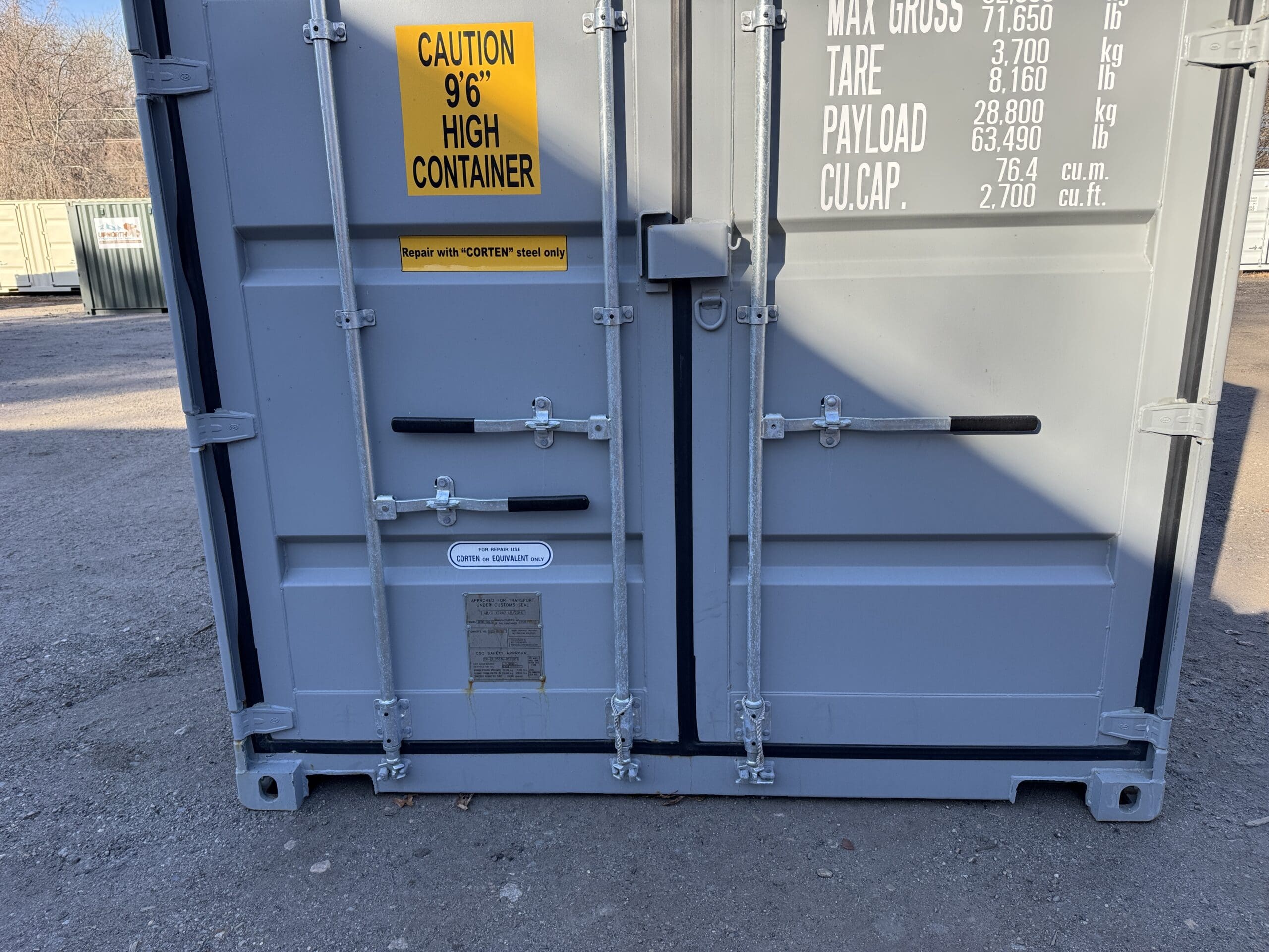 40ft New High Cube Shipping Container – Wind & Watertight – Gray — 40ft — new (image 6 of 12)