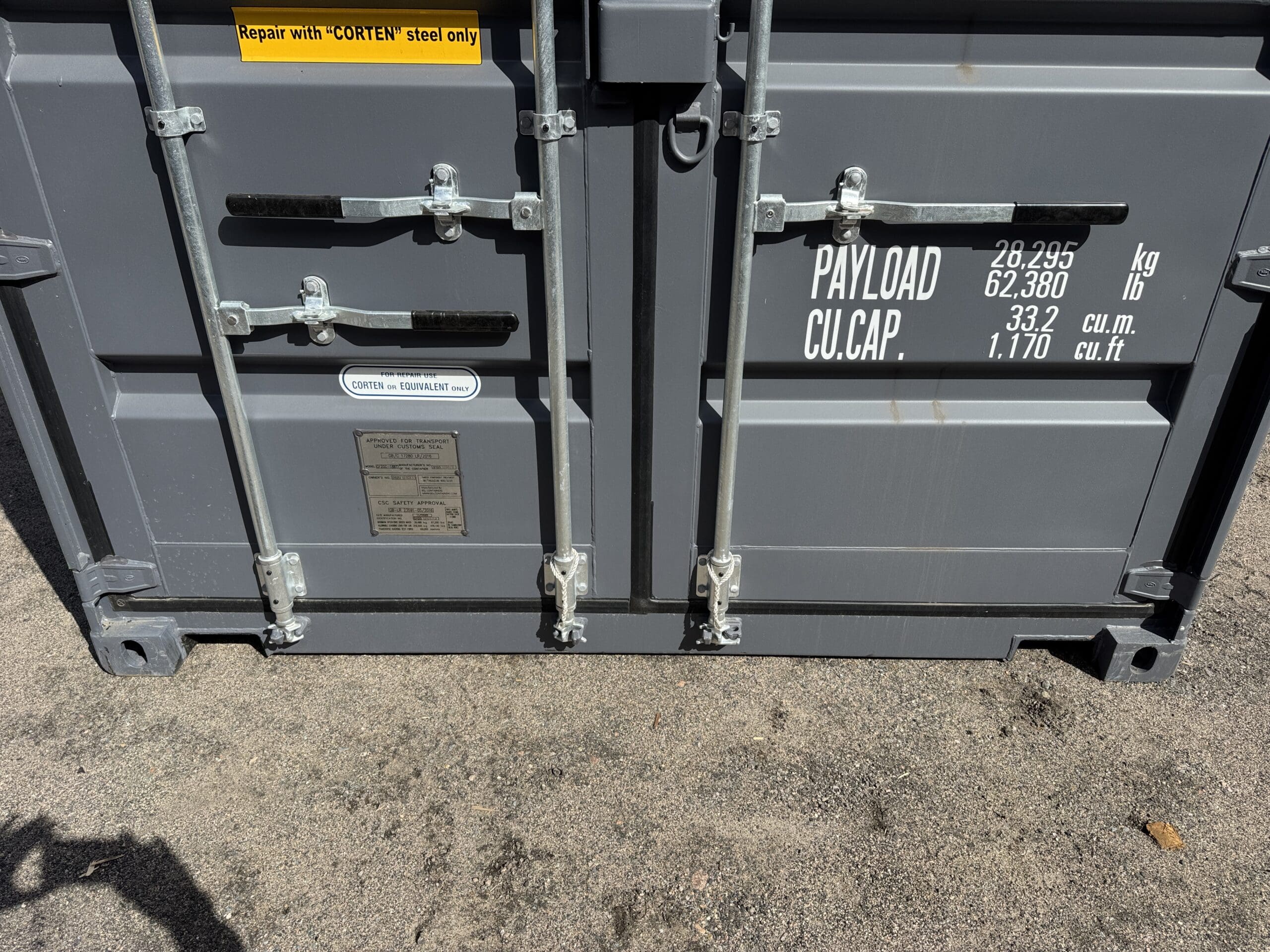 20ft New Shipping Container – Wind & Watertight – Gray — 20ft — new (image 6 of 12)