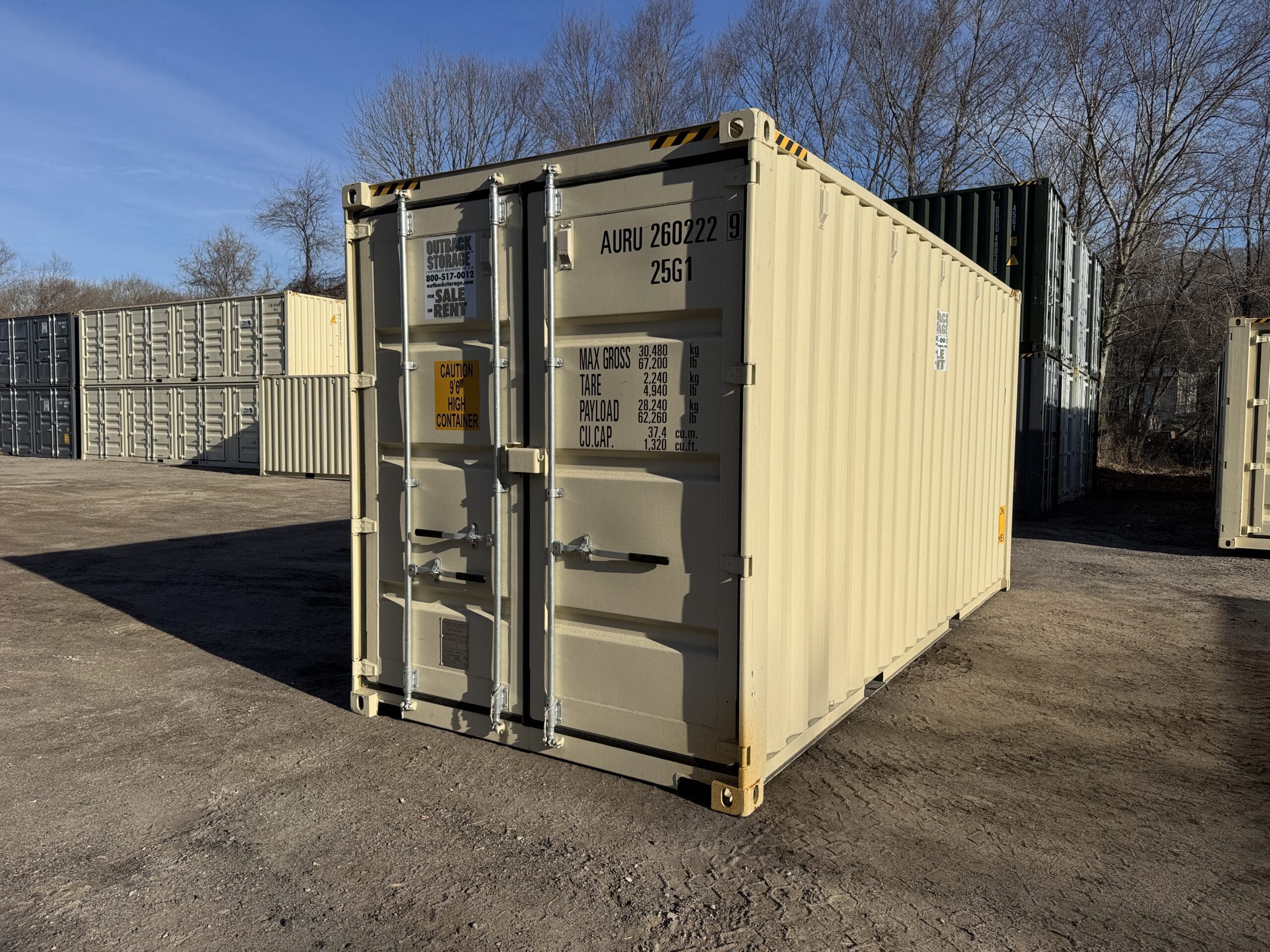 20ft New High Cube Shipping Container – Wind & Watertight – Beige — 20ft — new (image 8 of 12)