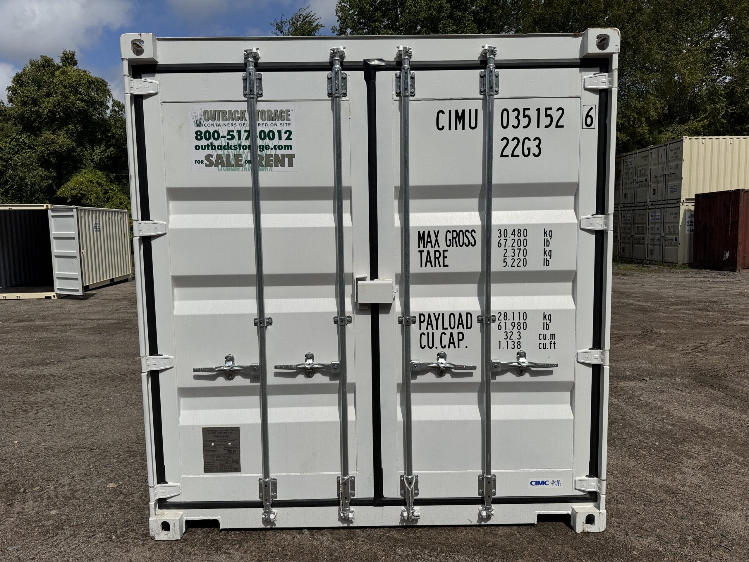 20ft New Shipping Container – Wind & Watertight – White — 20ft — new (image 3 of 12)