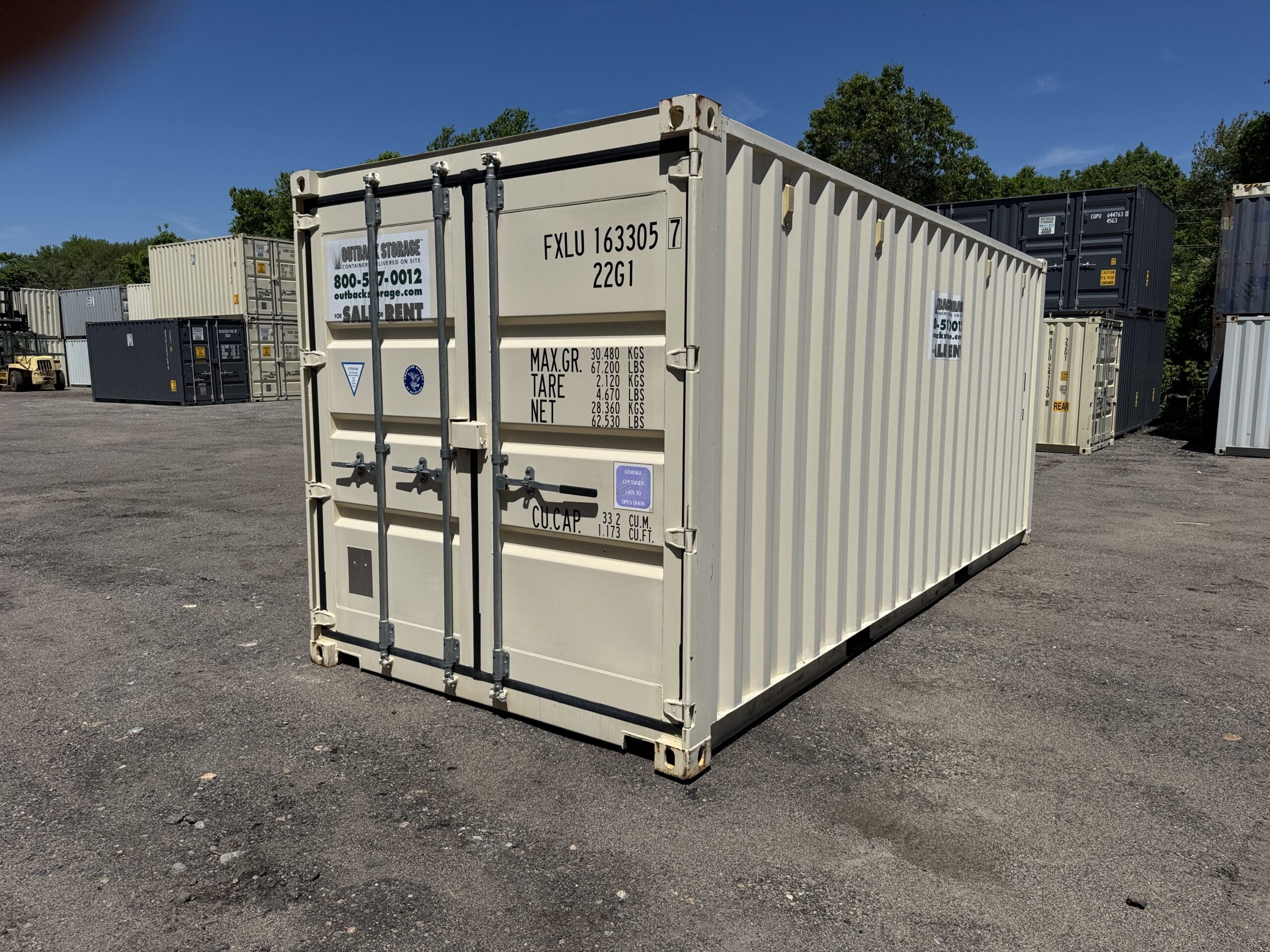 20ft Used Shipping Container – Wind & Watertight – Beige — 20ft — used (image 9 of 12)